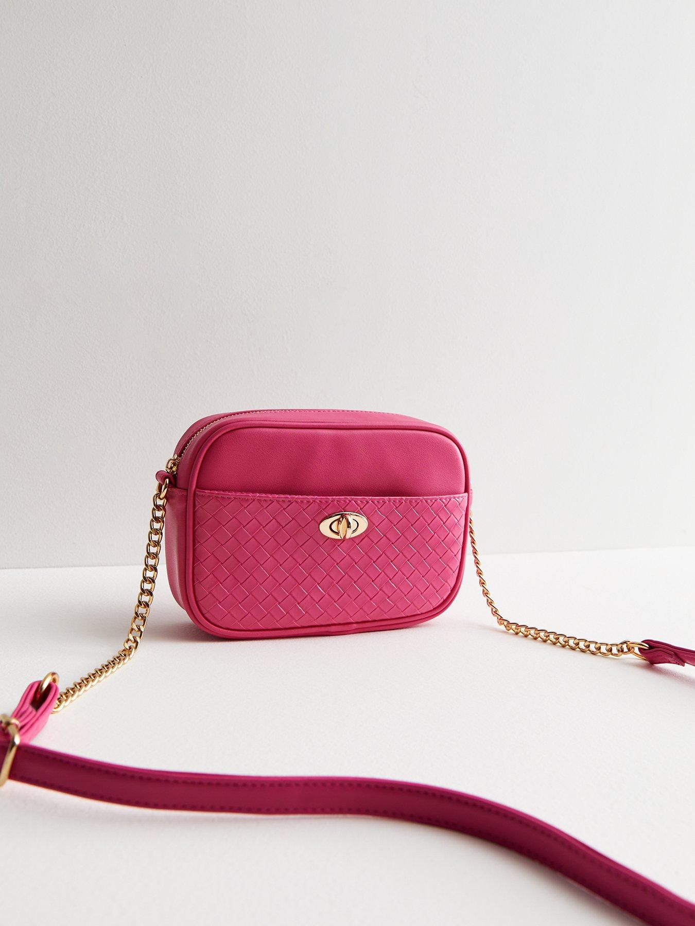 Pink leather best sale crossbody bag