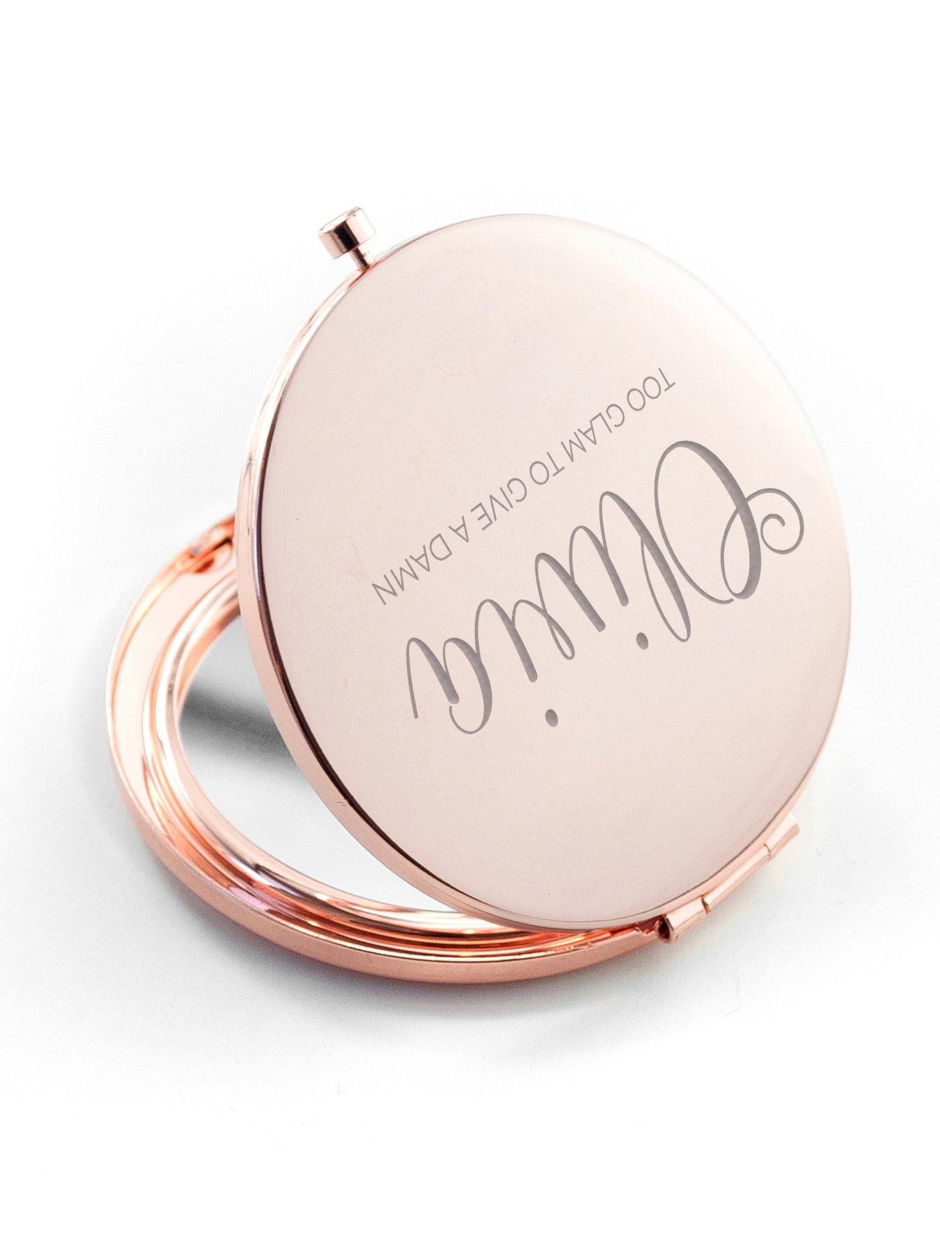 Treat Republic Personalised Round Rose Gold Compact Mirror | Very Ireland