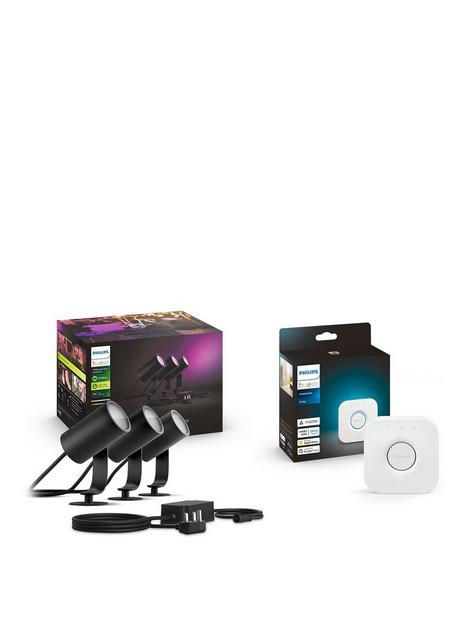 philips-hue-hue-lily-white-and-colour-ambiance-outdoor-smart-spotlight-base-kit-with-hue-bridge