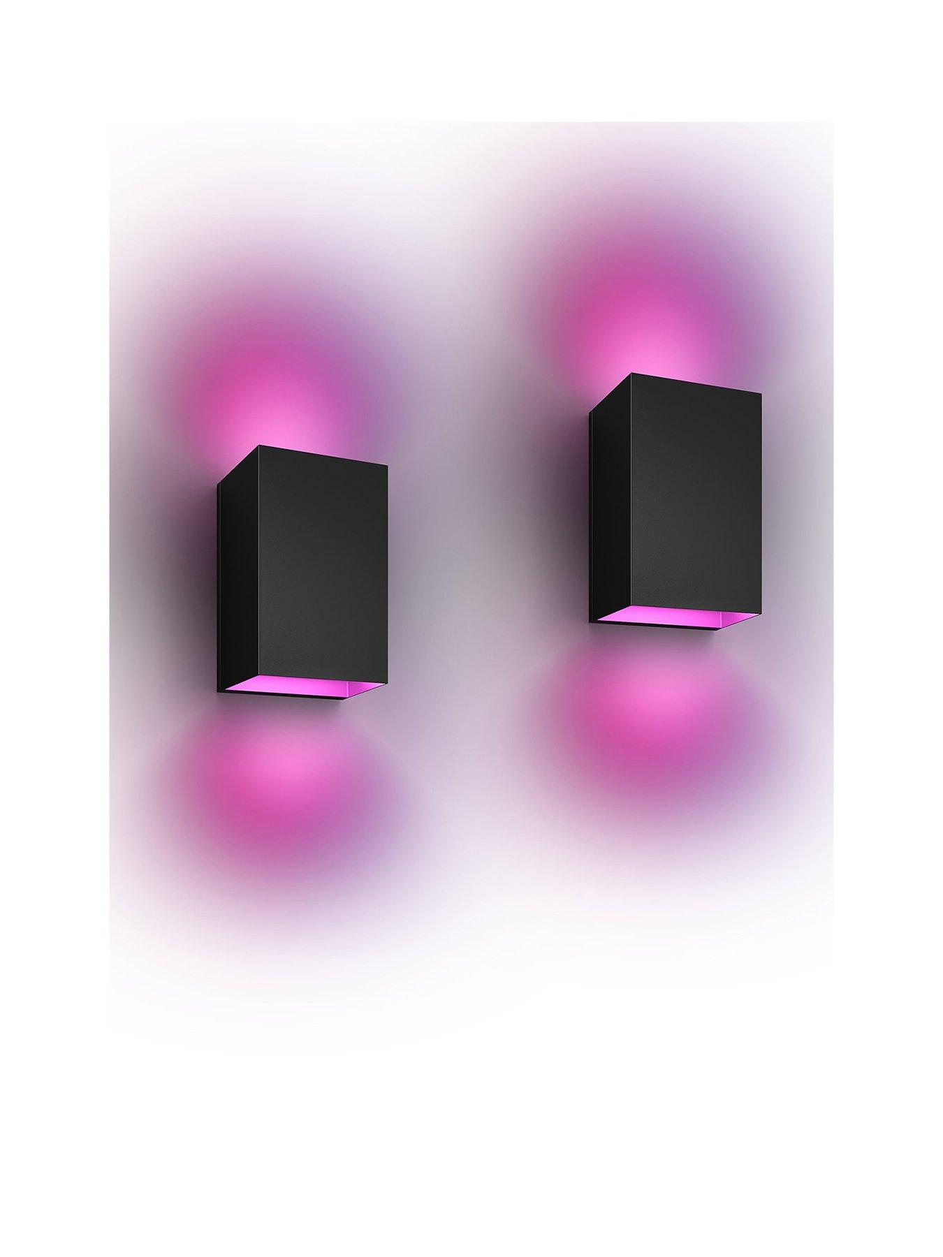 undefined Hue Resonate White and Colour Ambiance Smart Outdoor Wall Light Twin Pack Black
