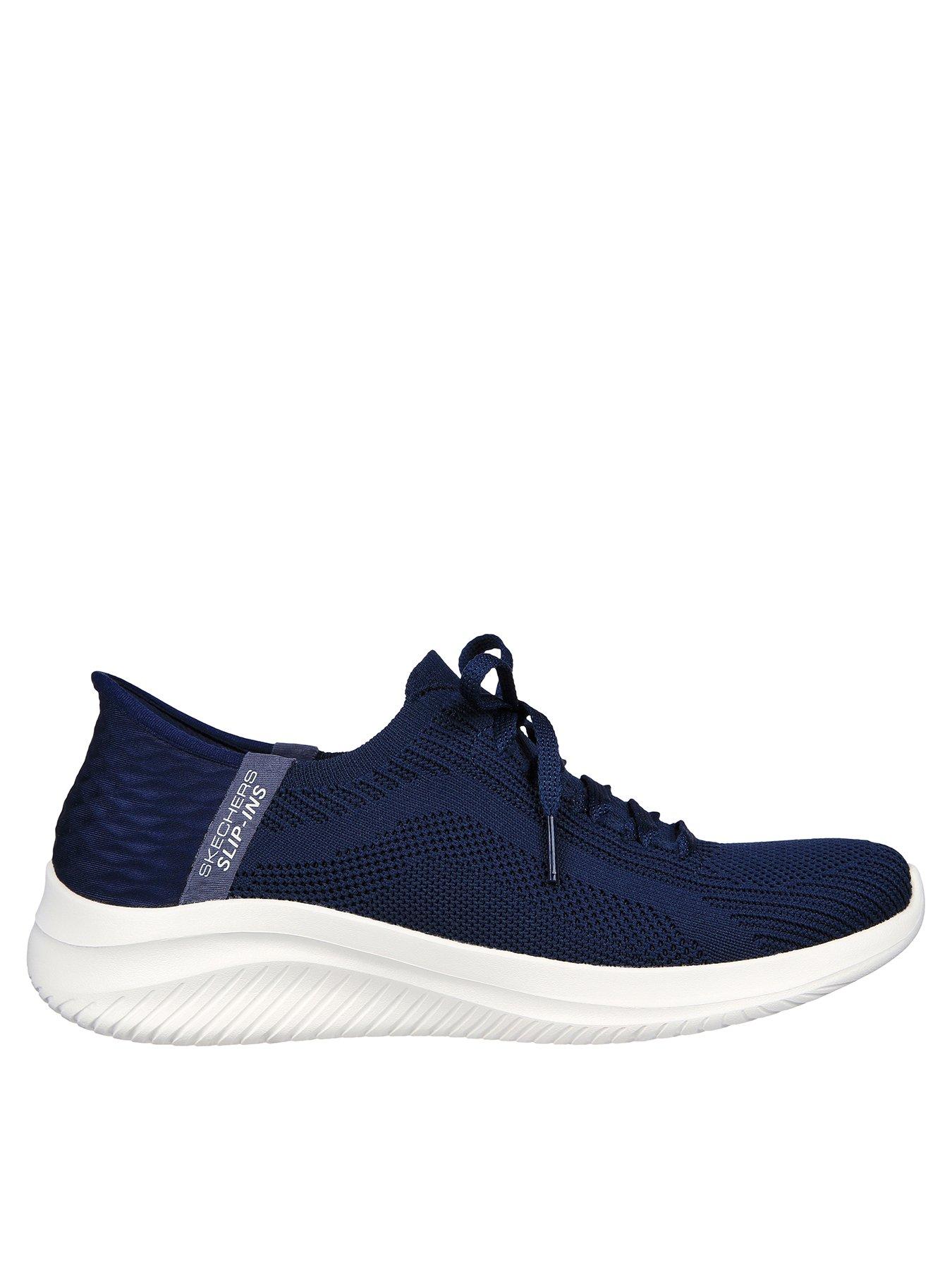 skechers-skechers-ultra-flex-30-tonal-stretch-knit-fixed-laced-slip-ins-navy-knitmint-trimback