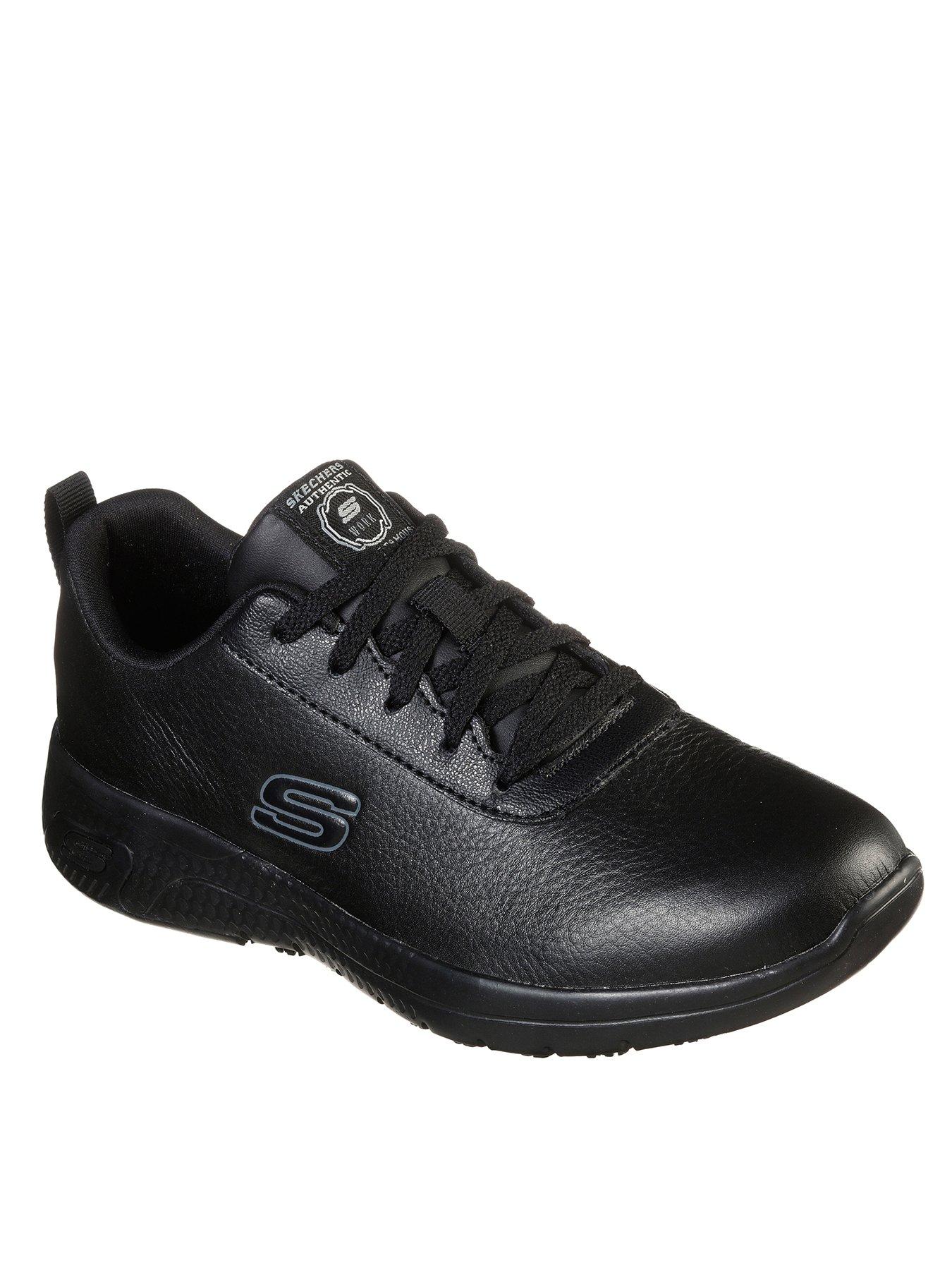 Image of Skechers Marsing Gmina Workwear Slip Resistant Athletic Trainer - Black