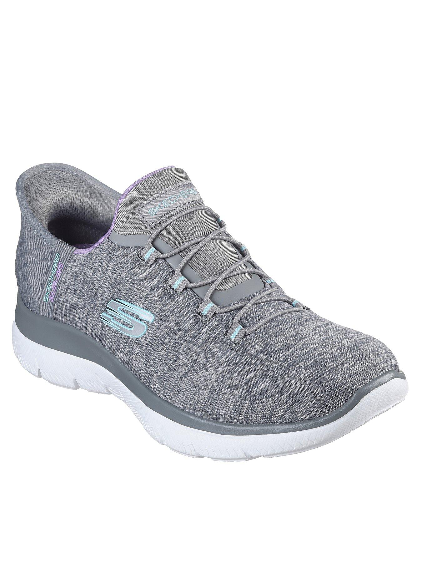 Skechers mesh bungee shop slip-on shoes - summits