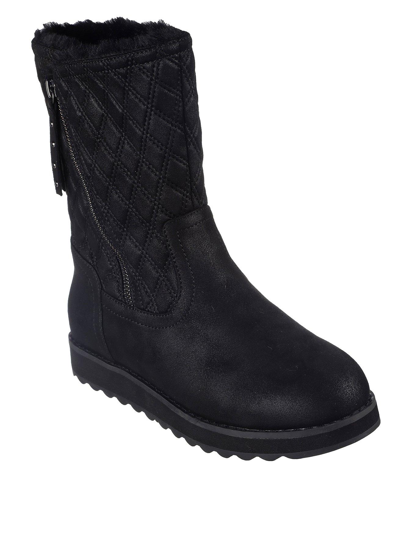 Skechers boots hot sale womens black