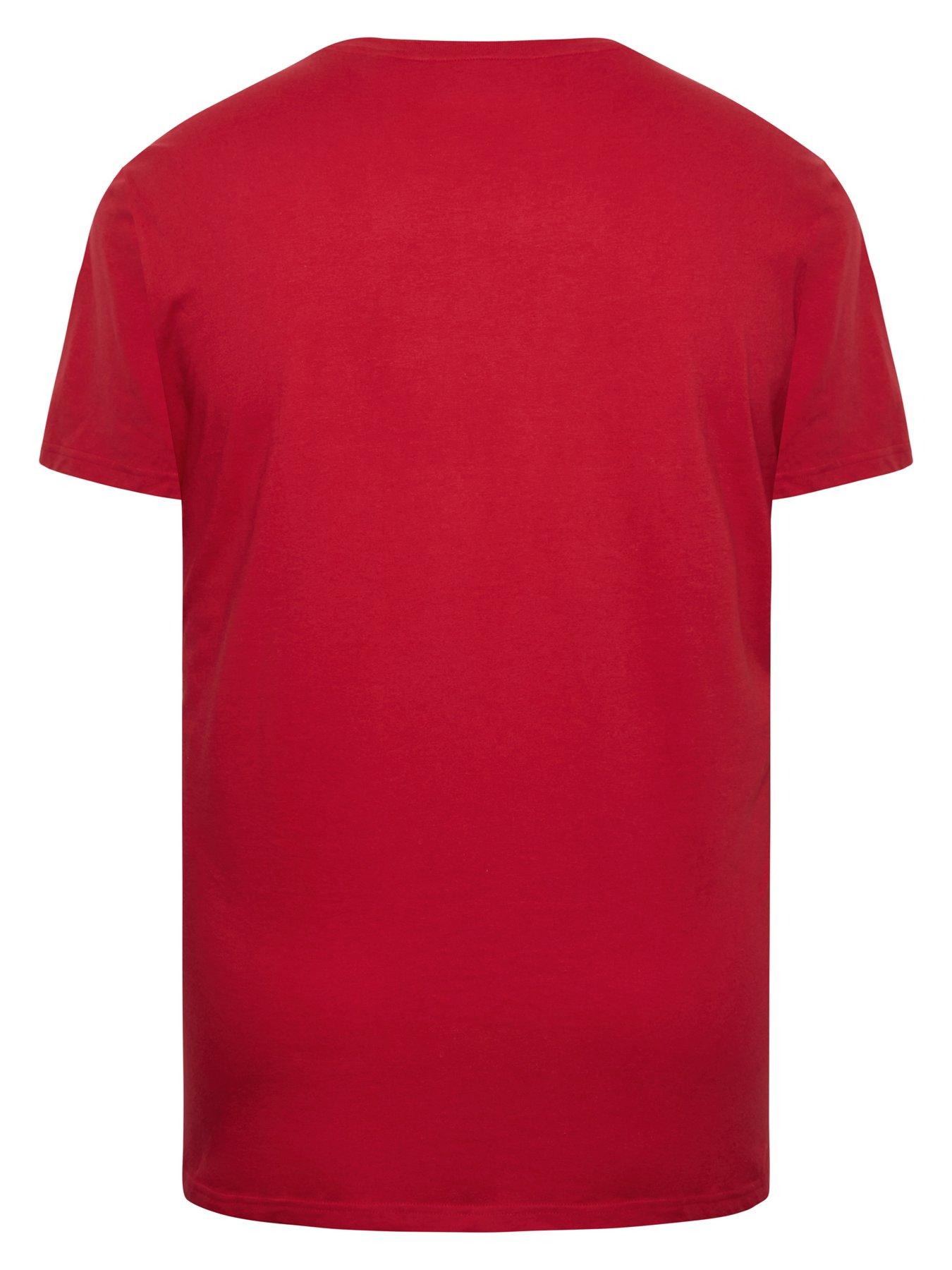 badrhino-plain-short-sleeve-t-shirt-redstillFront