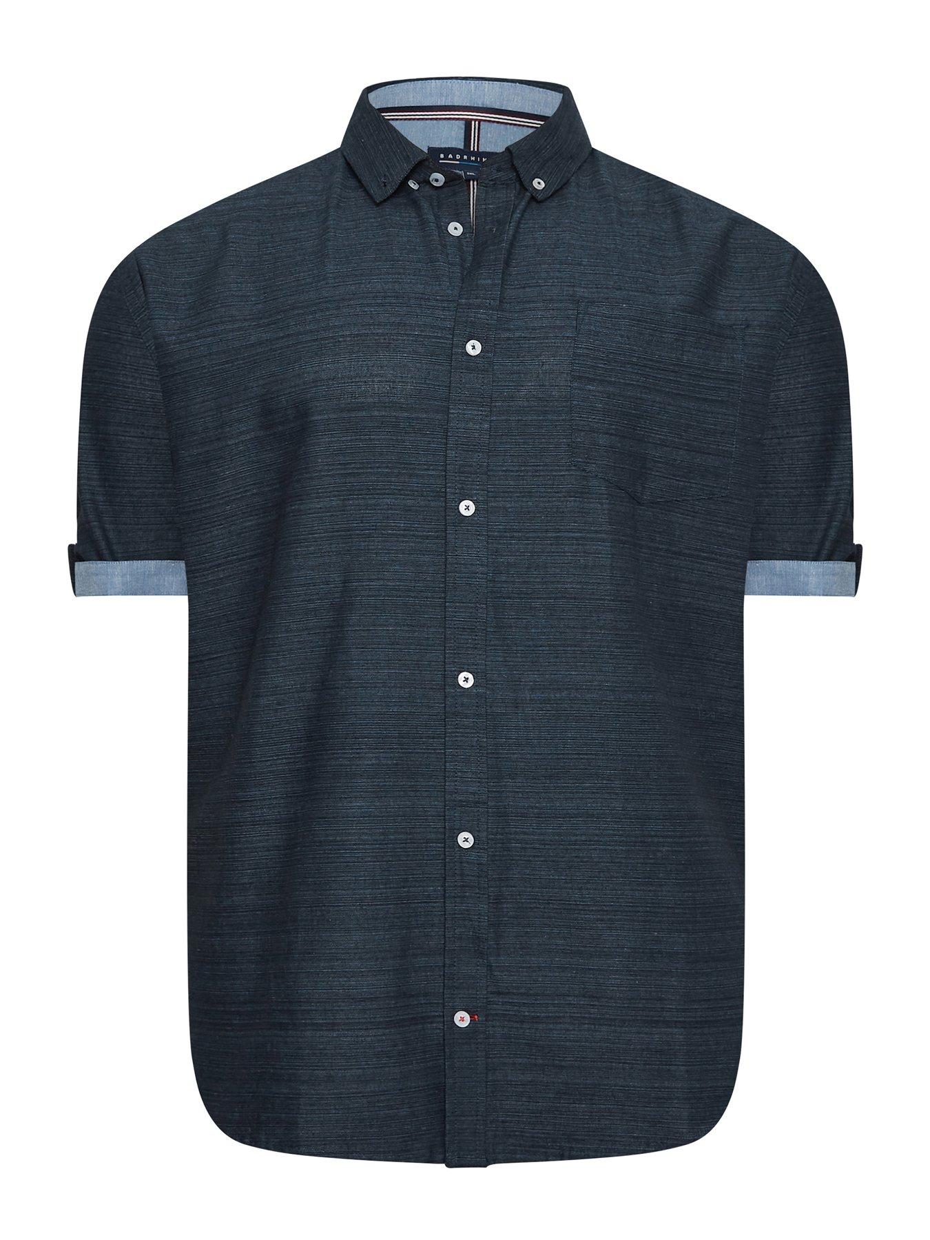 Image 1 of 3 of BadRhino Short Sleeve&nbsp;Slub Shirt - Navy