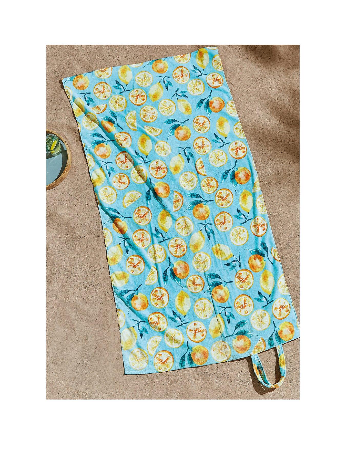 catherine-lansfield-fruits-beach-towel-in-a-bag--green