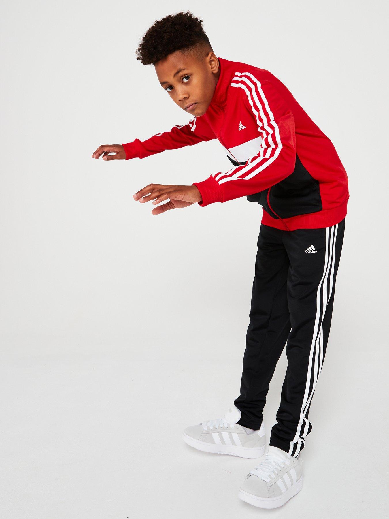 adidas-sportswear-junior-kids-colorblock-tracksuit-redfront