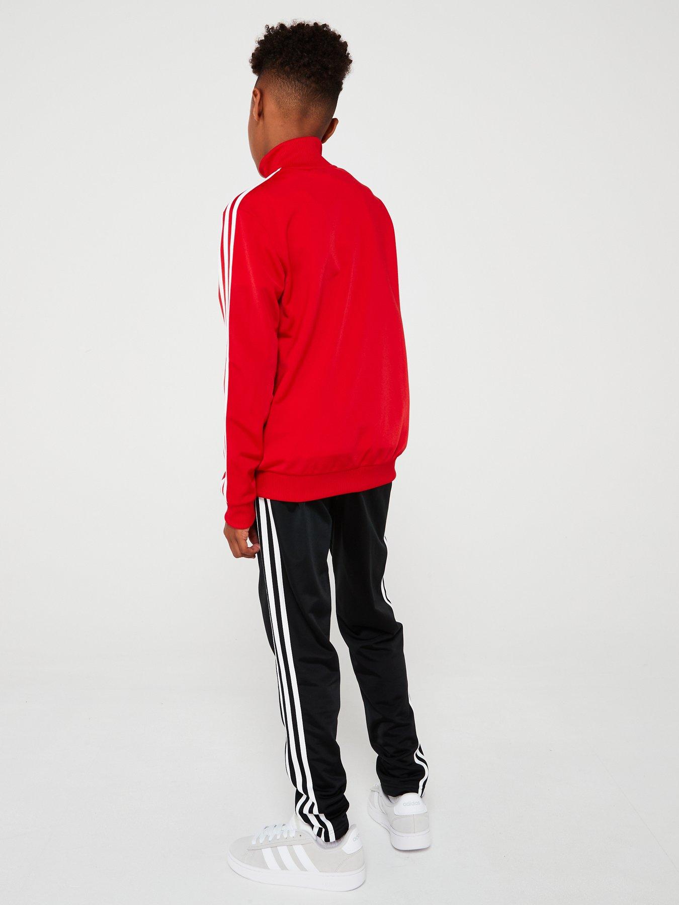 adidas-sportswear-junior-kids-colorblock-tracksuit-redstillFront