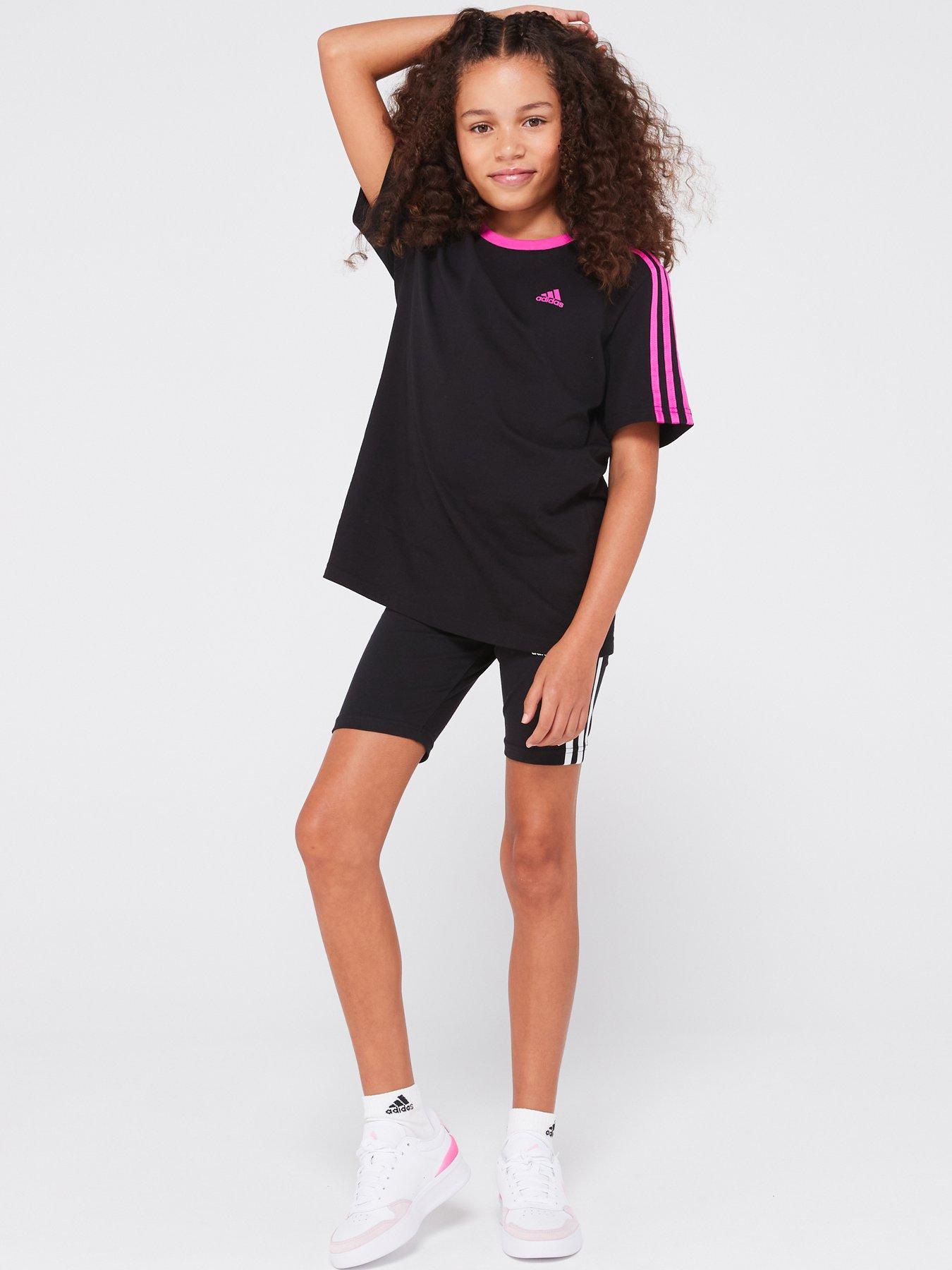 adidas-sportswear-junior-essentials-cycle-shorts-blackwhitefront