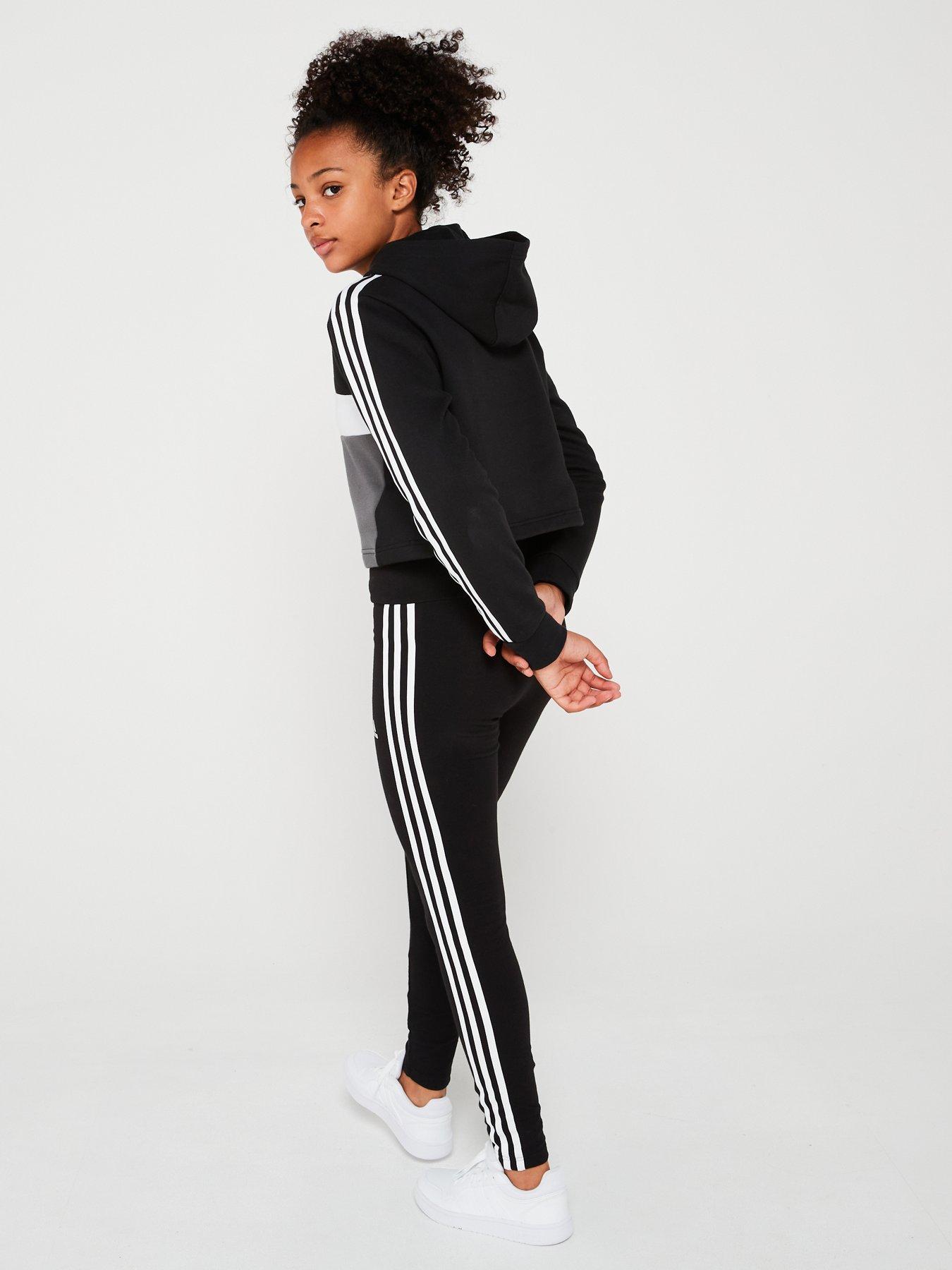 adidas-sportswear-junior-girls-sportswear-tiberio-3-stripes-colorblock-fleece-leggings-set-kids-blackwhitestillFront