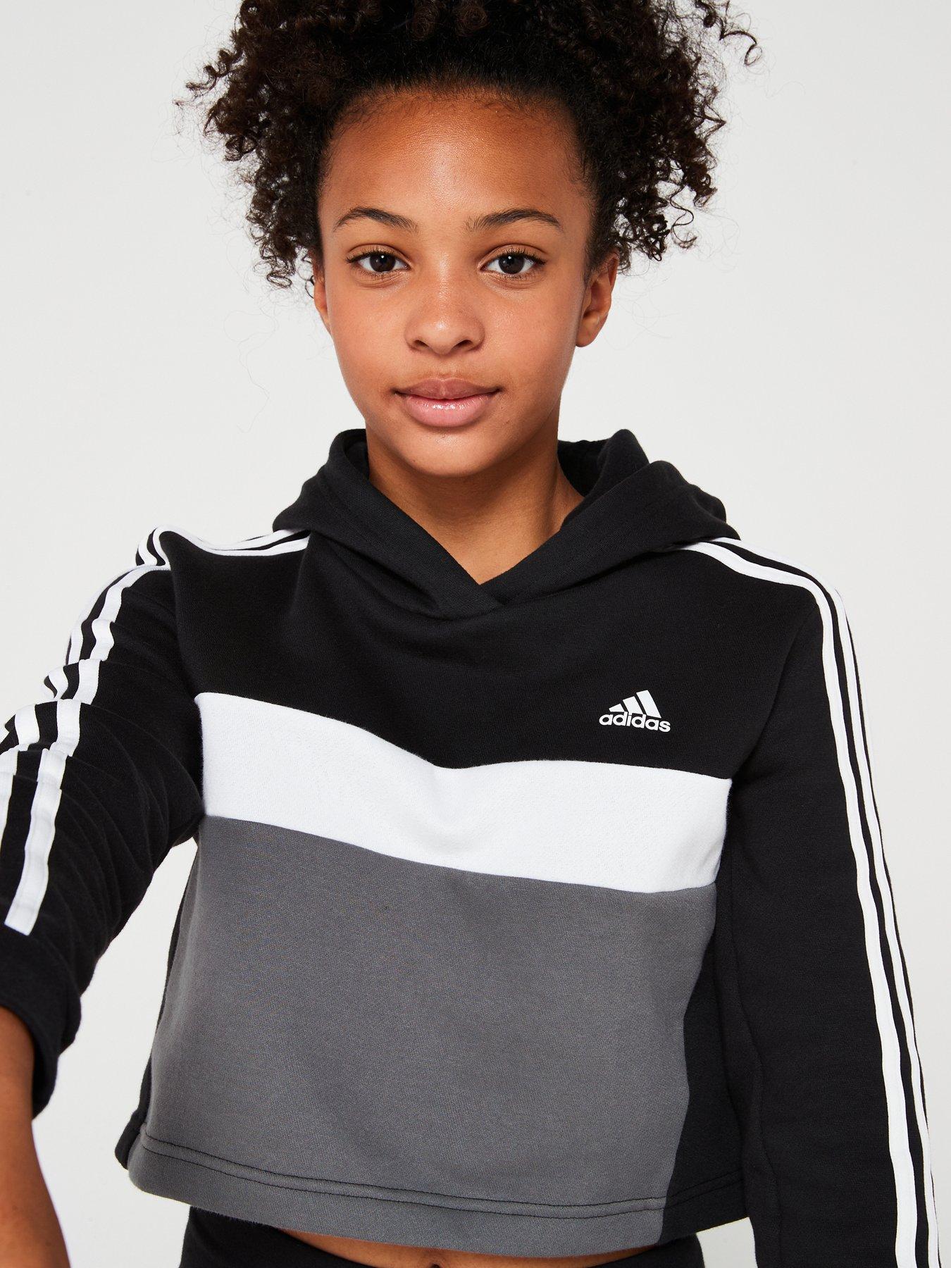 adidas-sportswear-junior-girls-sportswear-tiberio-3-stripes-colorblock-fleece-leggings-set-kids-blackwhitedetail