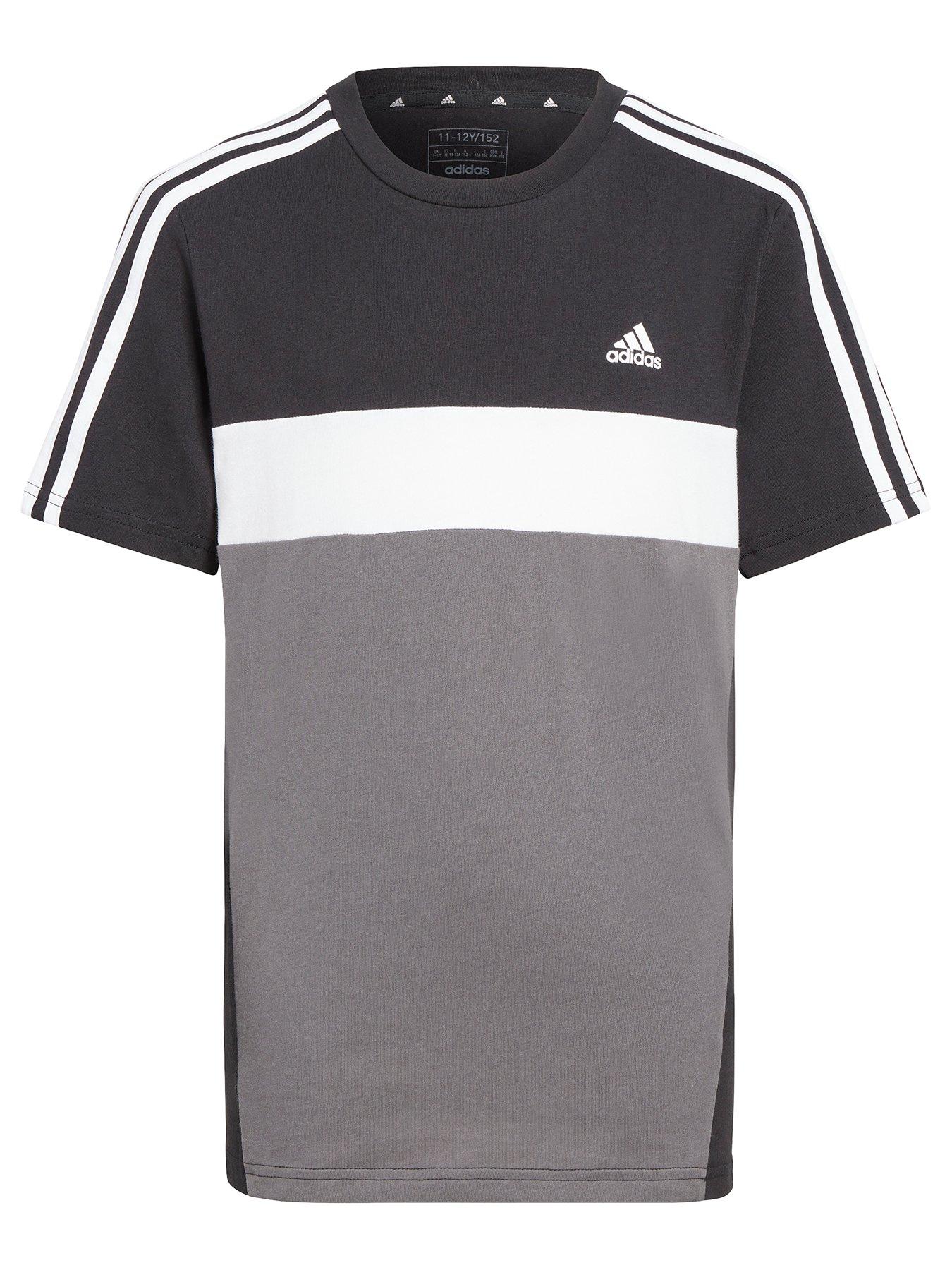 adidas-sportswear-junior-kids-colorblock-short-sleeve-t-shirt-nbsp--blackgreyfront