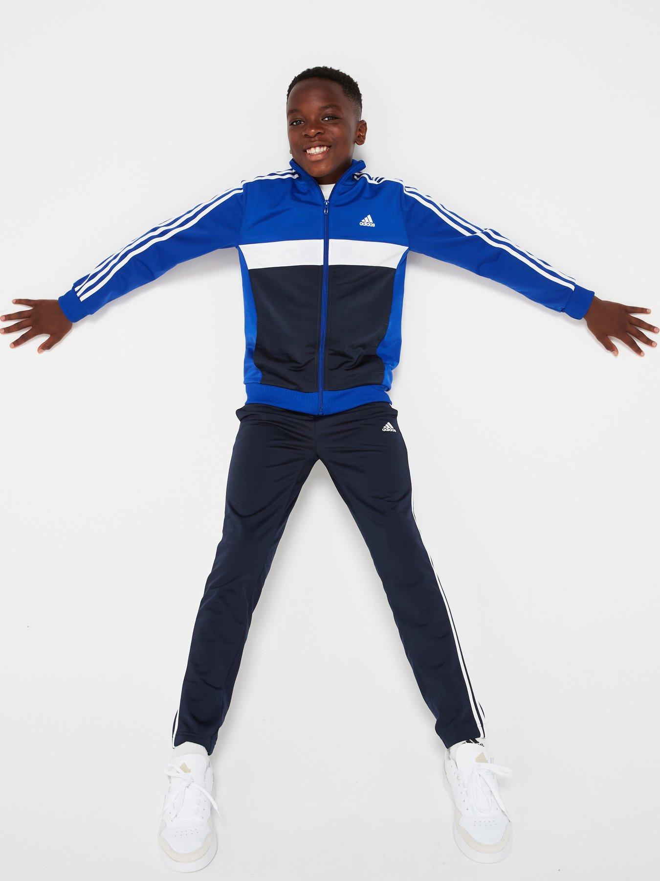 adidas-sportswear-junior-kids-colorblock-tracksuit-bluefront