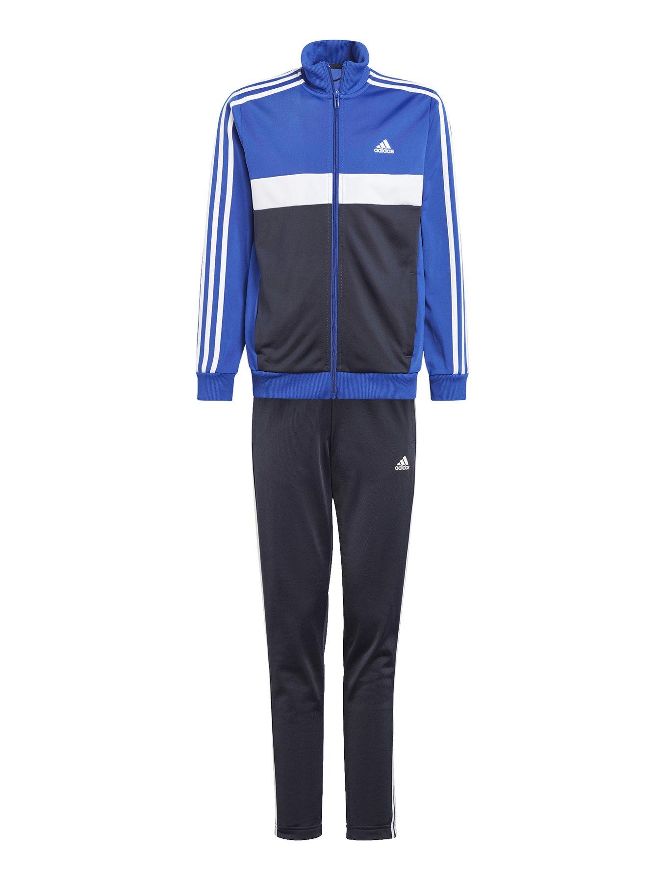 Blue adidas tracksuit junior hot sale