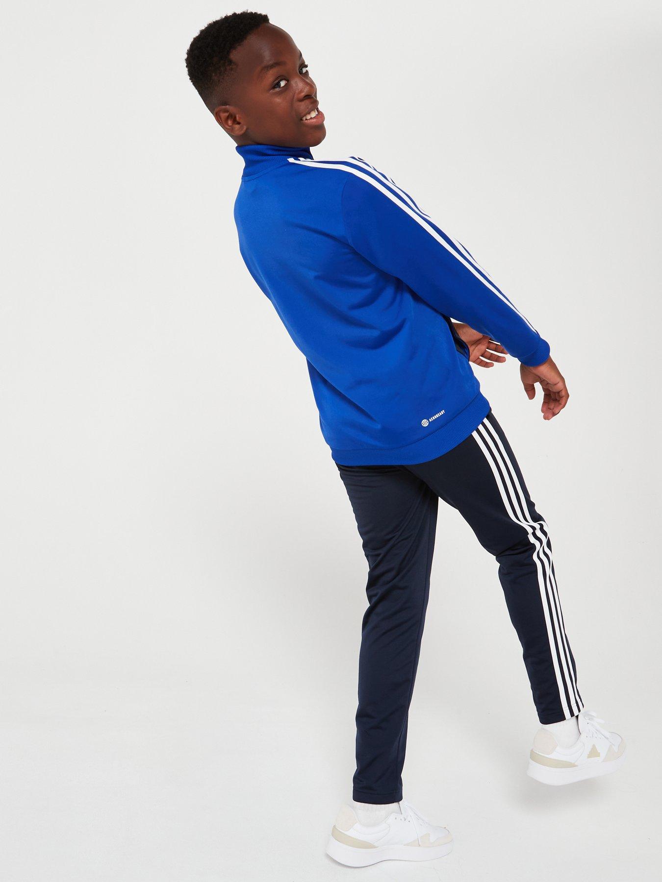 adidas-sportswear-junior-kids-colorblock-tracksuit-bluestillFront