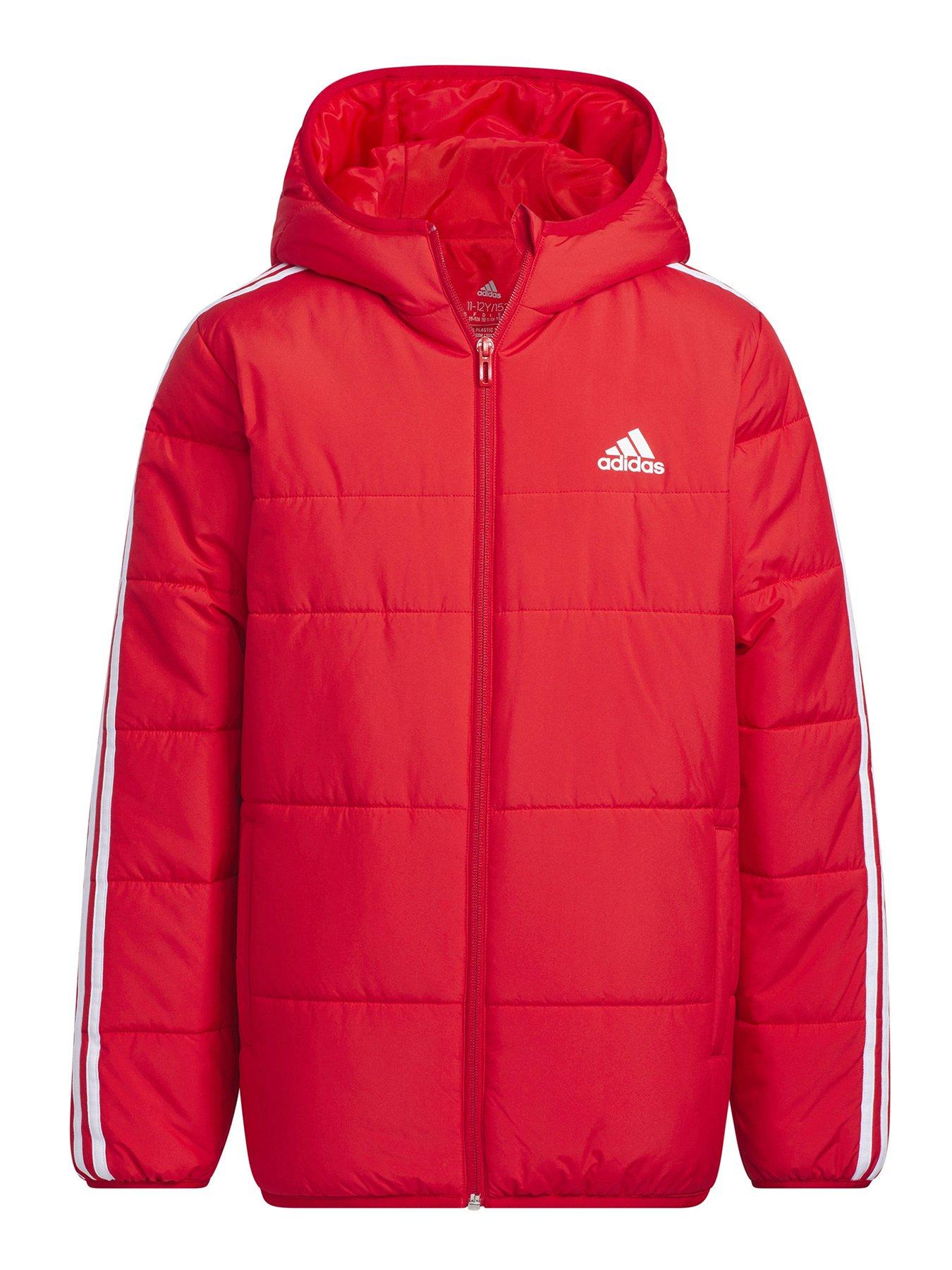 Junior 3 Stripe Padded Jacket Red