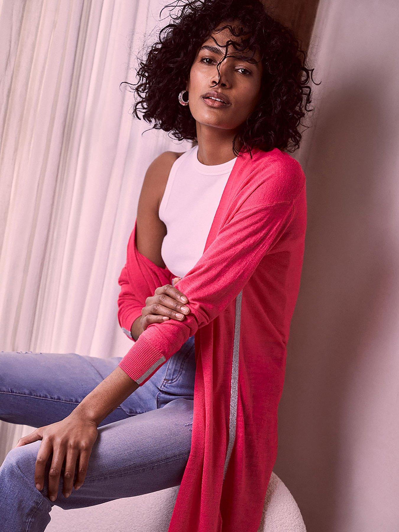 Pink 2025 linen cardigan