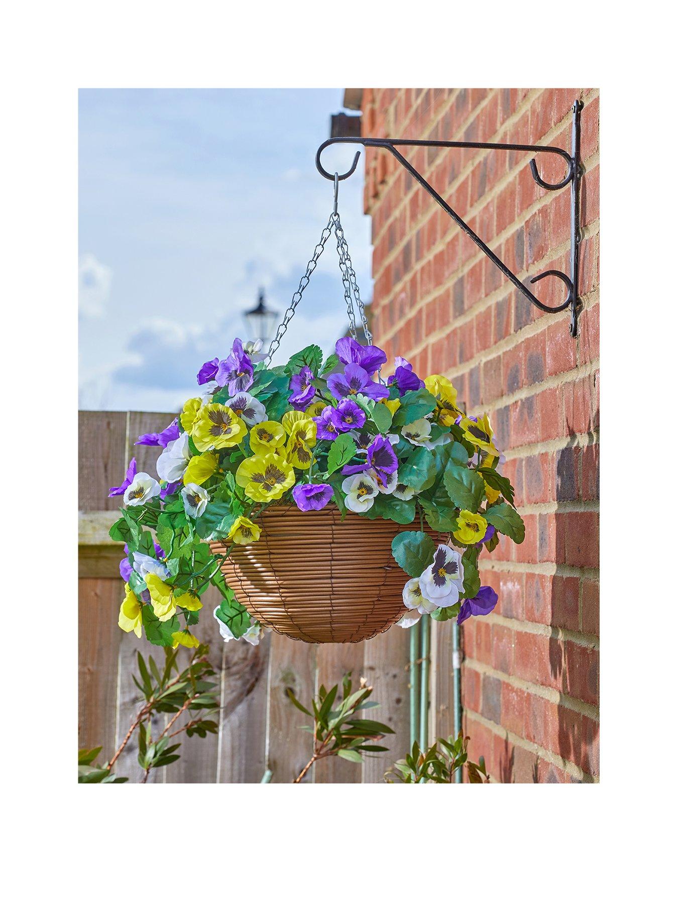undefined Faux Pansy Hanging Basket