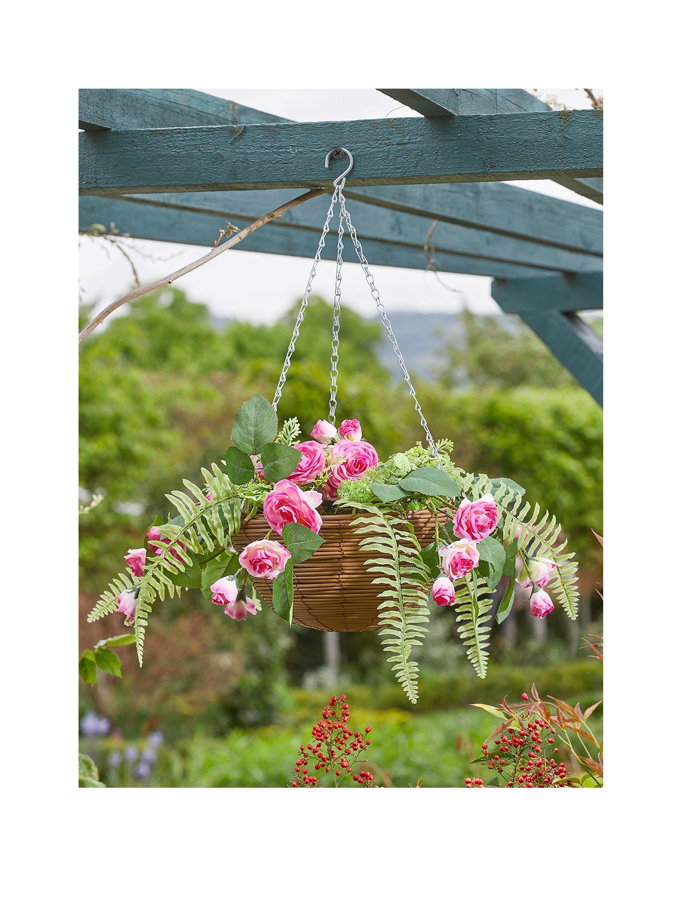 smart-garden-faux-pink-rose-hanging-basket