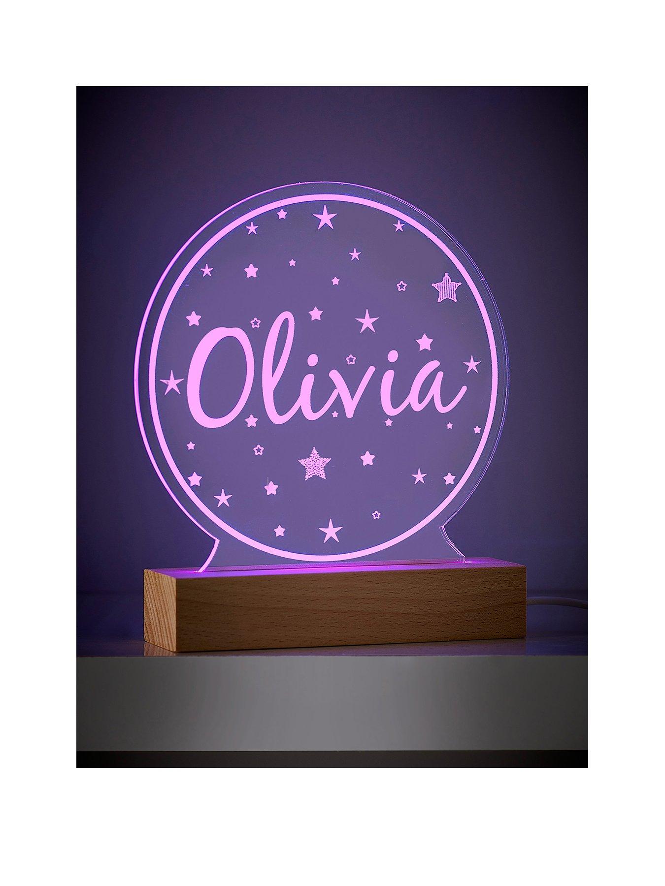Image 1 of 2 of Love Abode Personalised Name &amp; Stars LED Night Light
