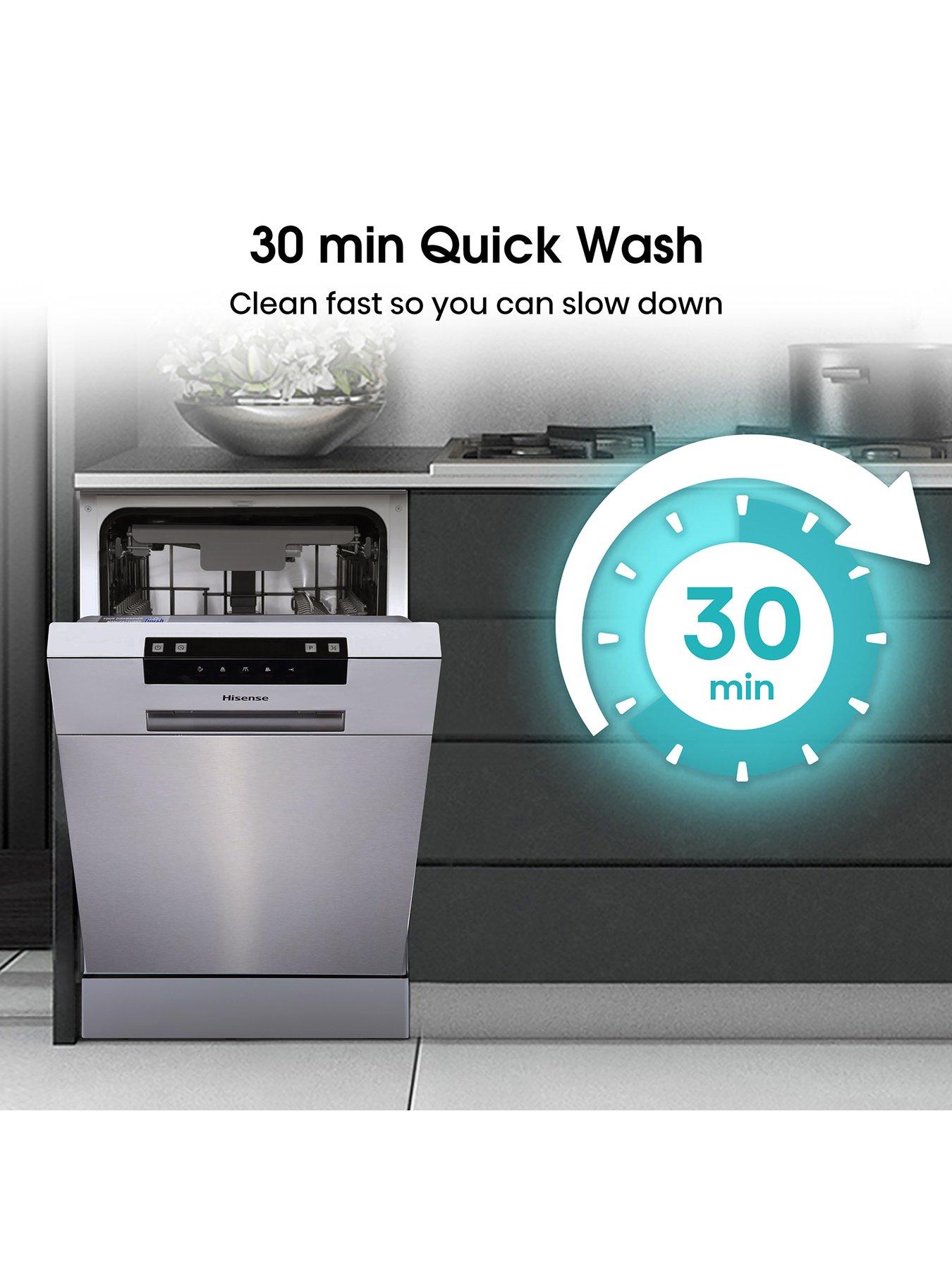 hisense-hs523e15xuk-slimline-30-minute-quick-wash-10-place-dishwasher-ndash-stainless-steeloutfit