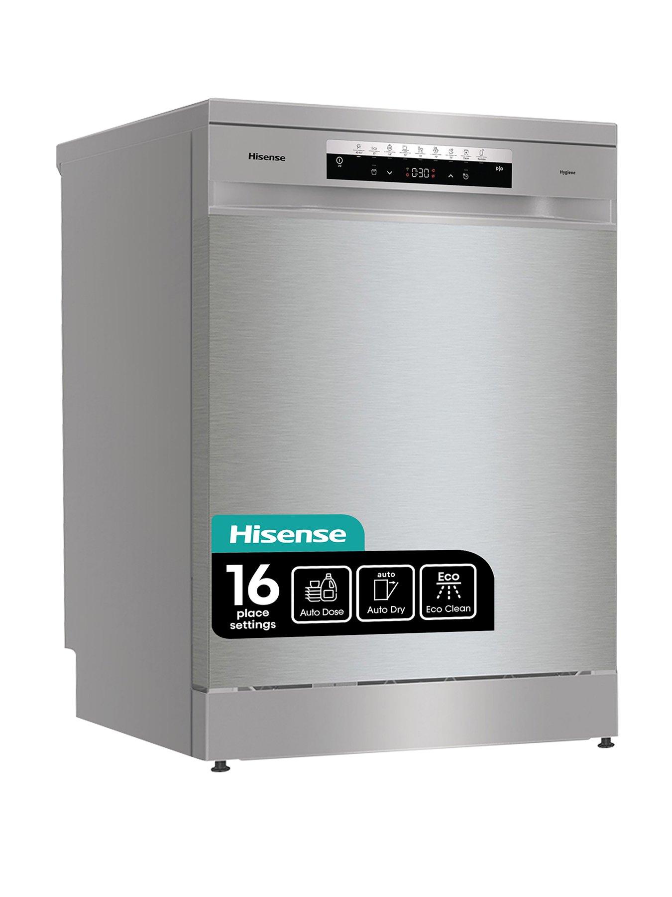 Image 1 of 8 of Hisense HS693C60XADUK Freestanding 16-Place Dishwasher with WiFi&nbsp;&amp; Auto Dose - Silver