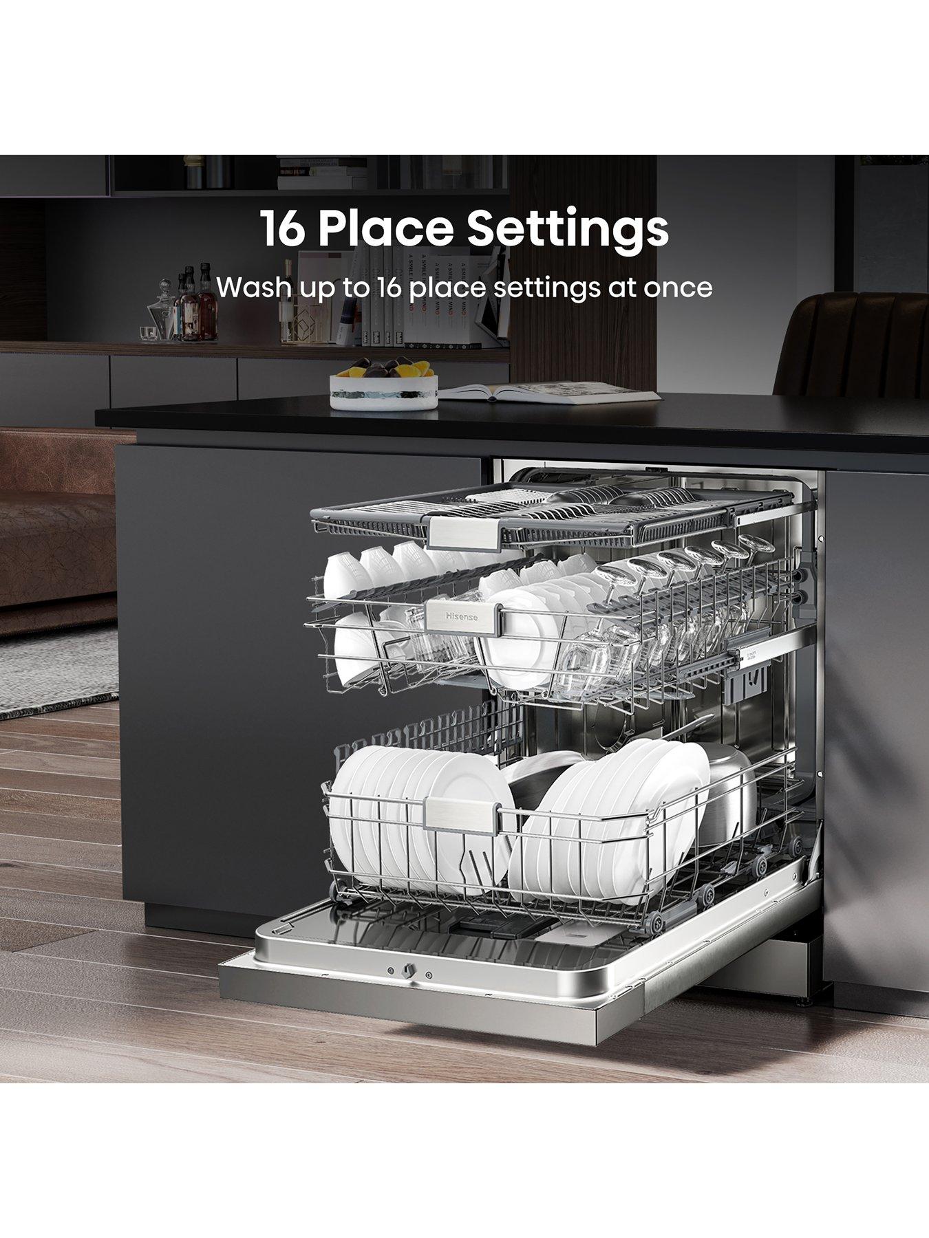 Image 2 of 8 of Hisense HS693C60XADUK Freestanding 16-Place Dishwasher with WiFi&nbsp;&amp; Auto Dose - Silver