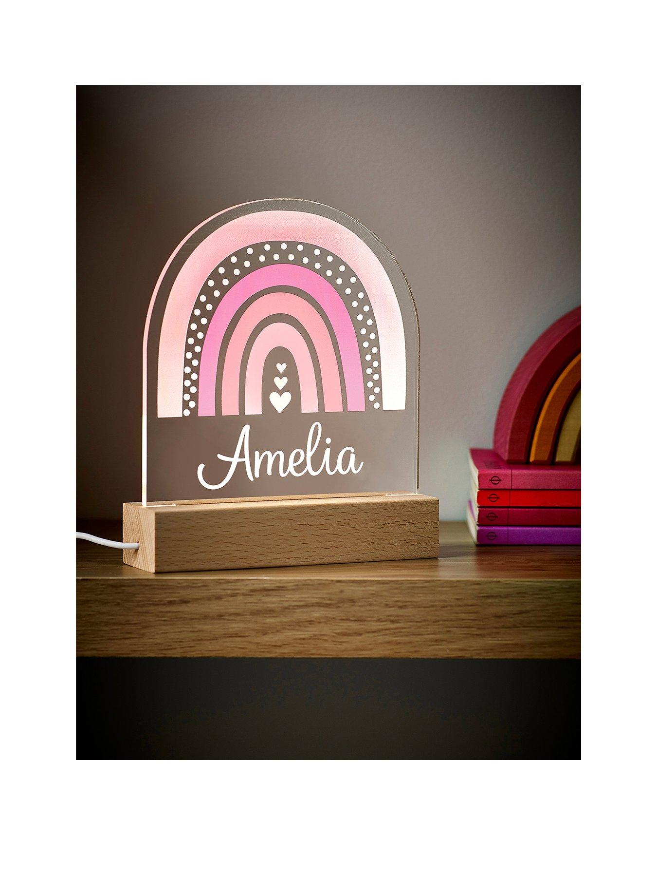 Love Abode Personalised Rainbow LED Night Light