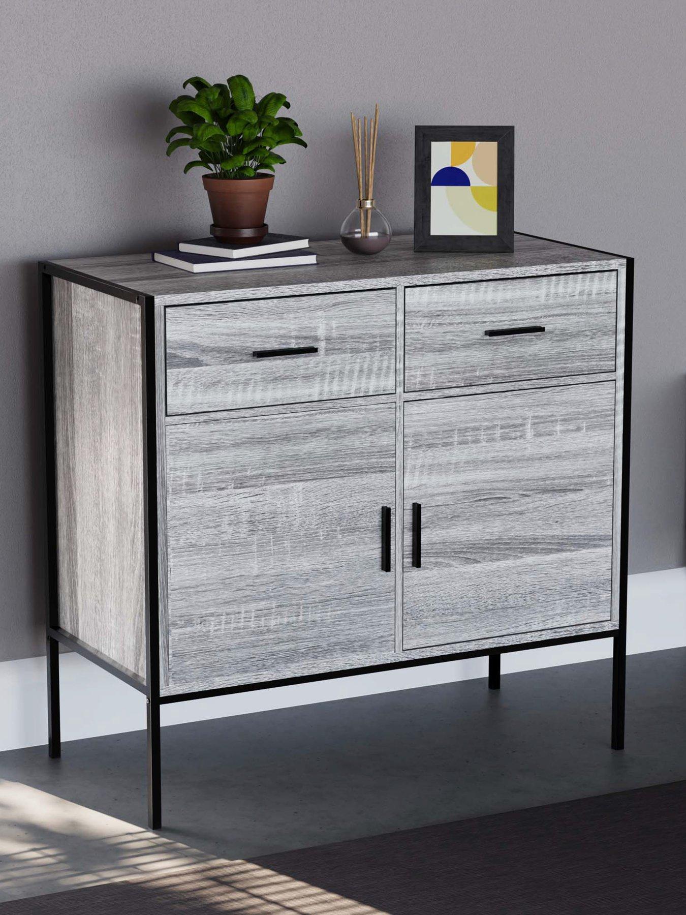 Image 1 of 5 of Vida Designs Brooklyn 2 Door,&nbsp;2 Drawer Sideboard - Grey Oak