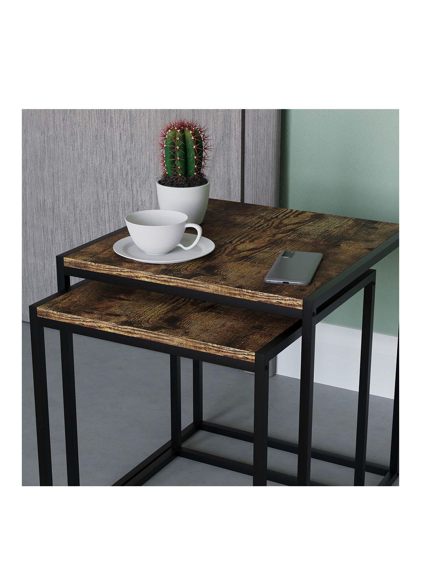 Image 3 of 6 of Vida Designs Brooklyn Nest of 2 Tables - Dark Oak
