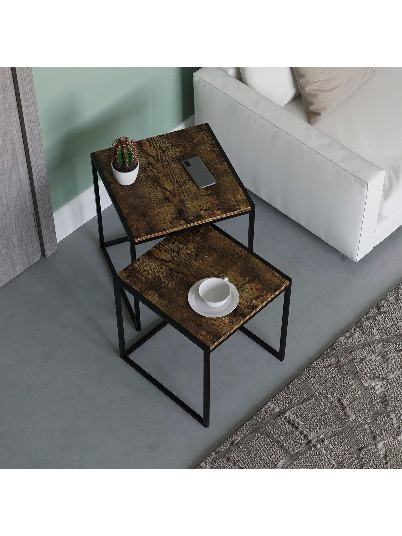 Image 4 of 6 of Vida Designs Brooklyn Nest of 2 Tables - Dark Oak
