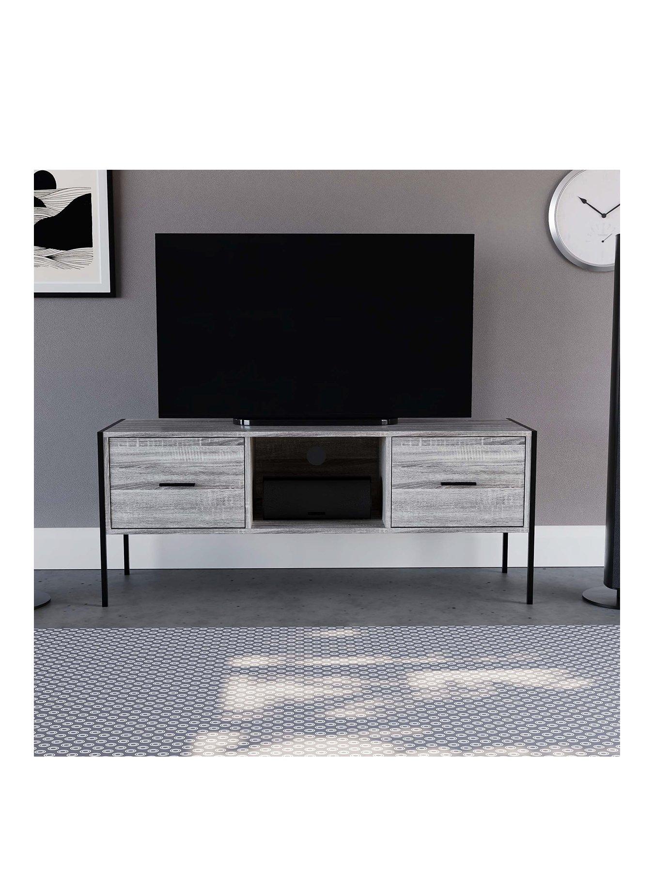 Image 3 of 6 of Vida Designs Brooklyn 2 Drawer TV Unit - fits up to 50/60 inch TV - Grey Oak