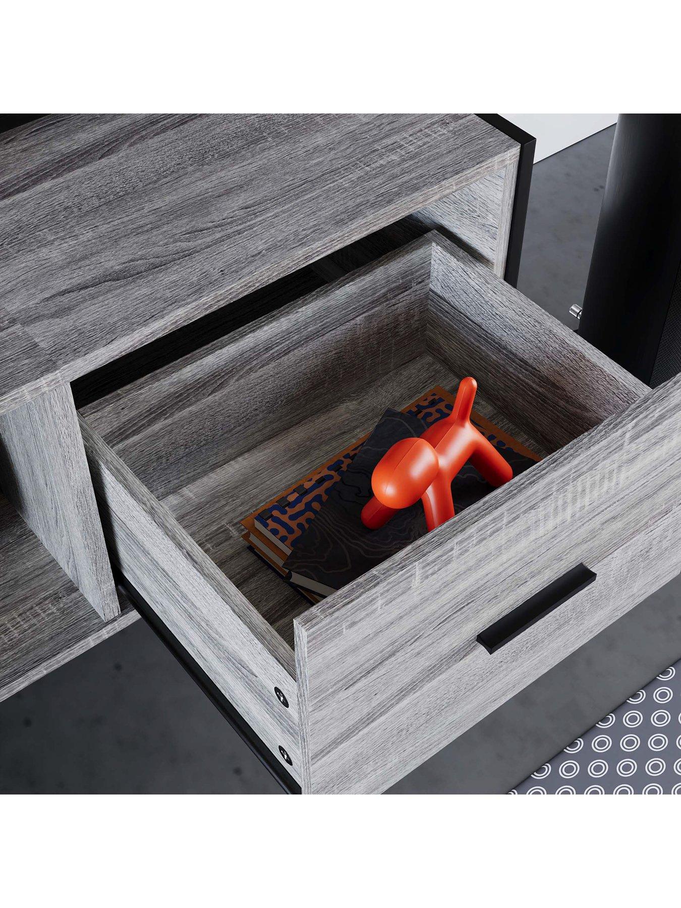 Image 5 of 6 of Vida Designs Brooklyn 2 Drawer TV Unit - fits up to 50/60 inch TV - Grey Oak