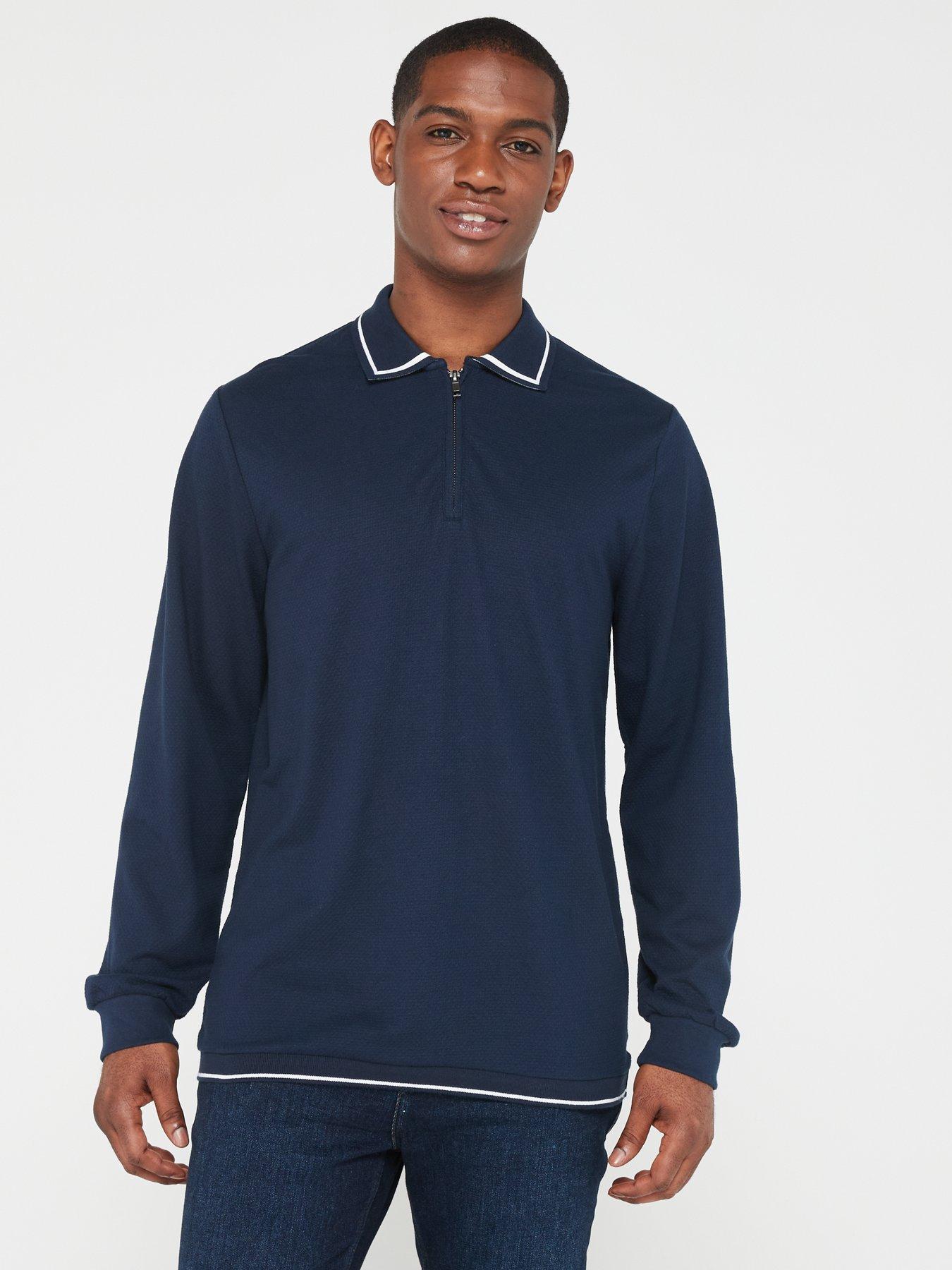 Navy long hotsell sleeve polo