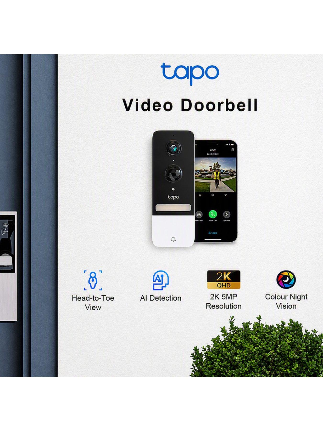 Image 2 of 7 of TP Link Tapo D230S1 2K Video Doorbell &amp; Chime (Camera Hub), No Monthly Fee, Head-to-Toe View