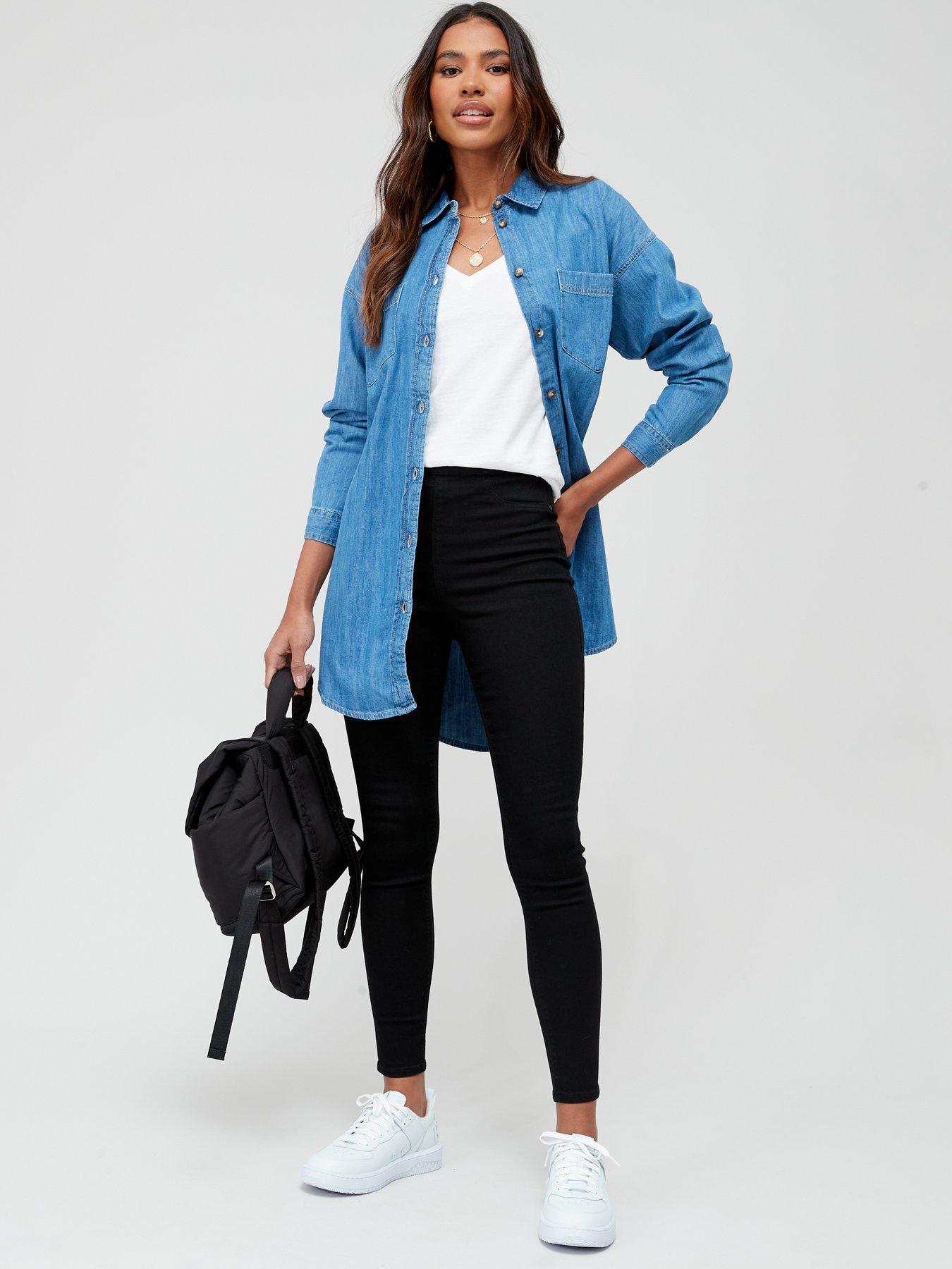 Image 3 of 5 of Everyday Longline Boyfriend Denim Shirt