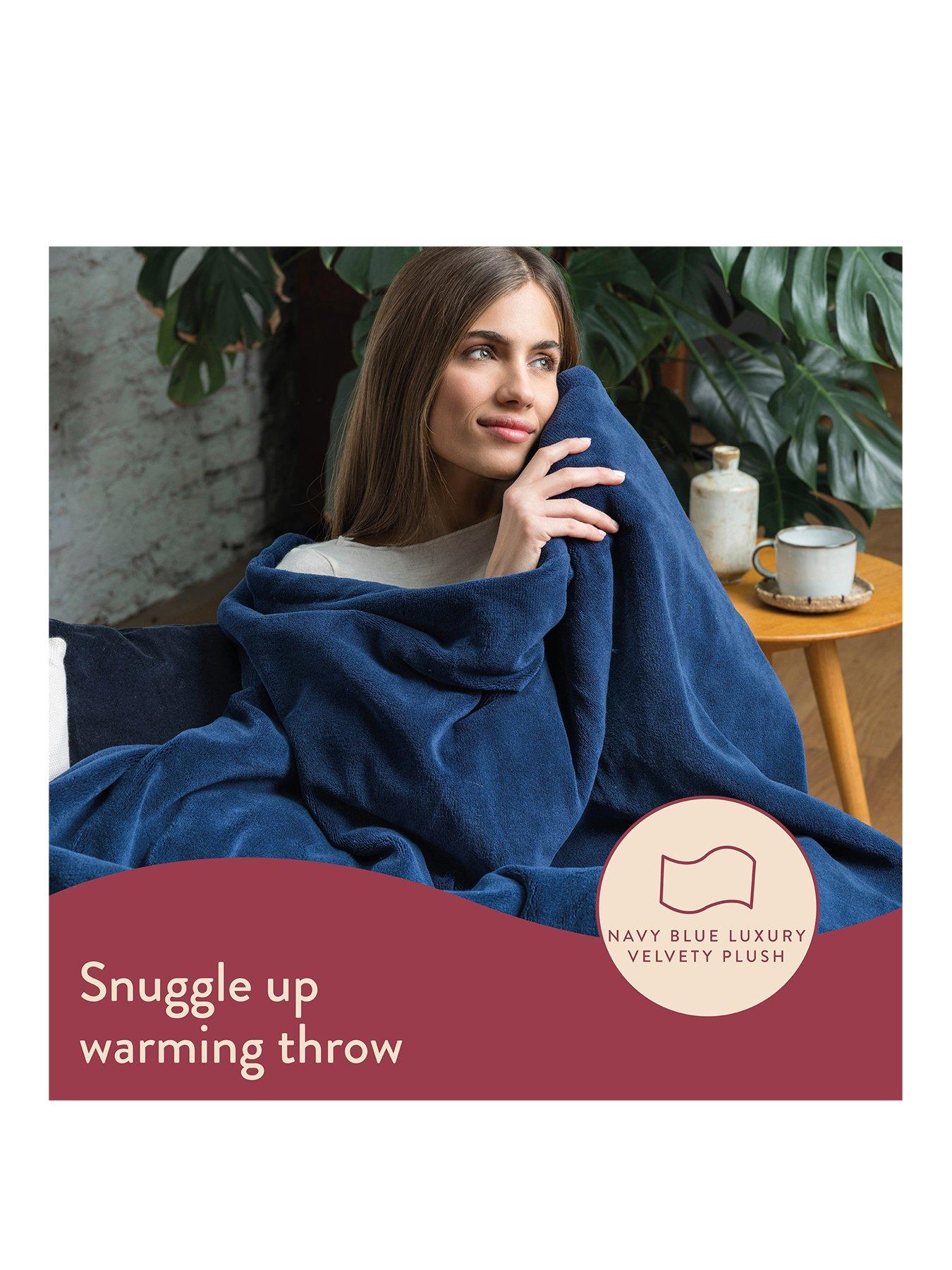 Image 2 of 8 of Dreamland Relaxwell Luxury Heated Navy Throw
