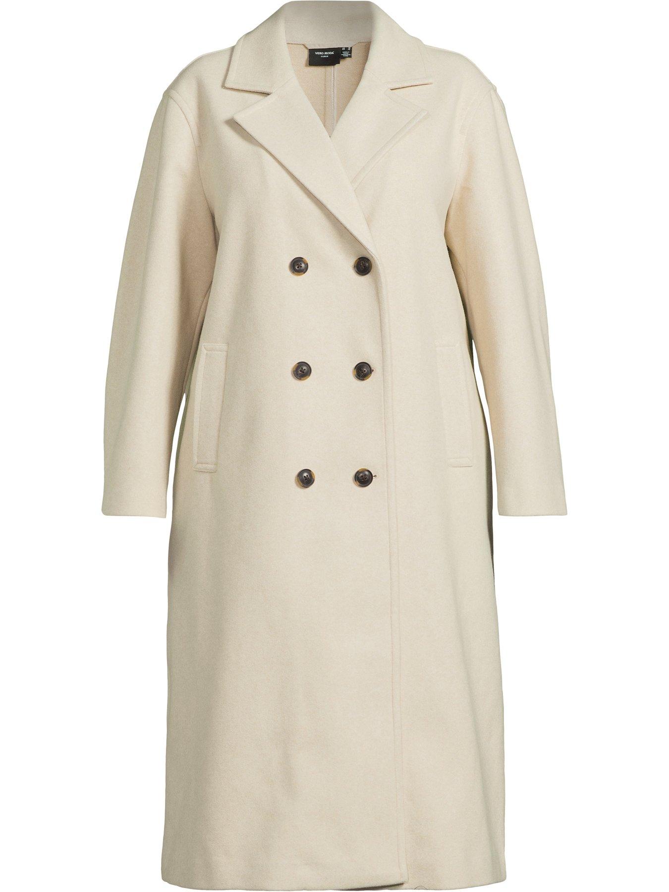 In The Style Perrie Sian Borg Double Breasted Coat - Mocha