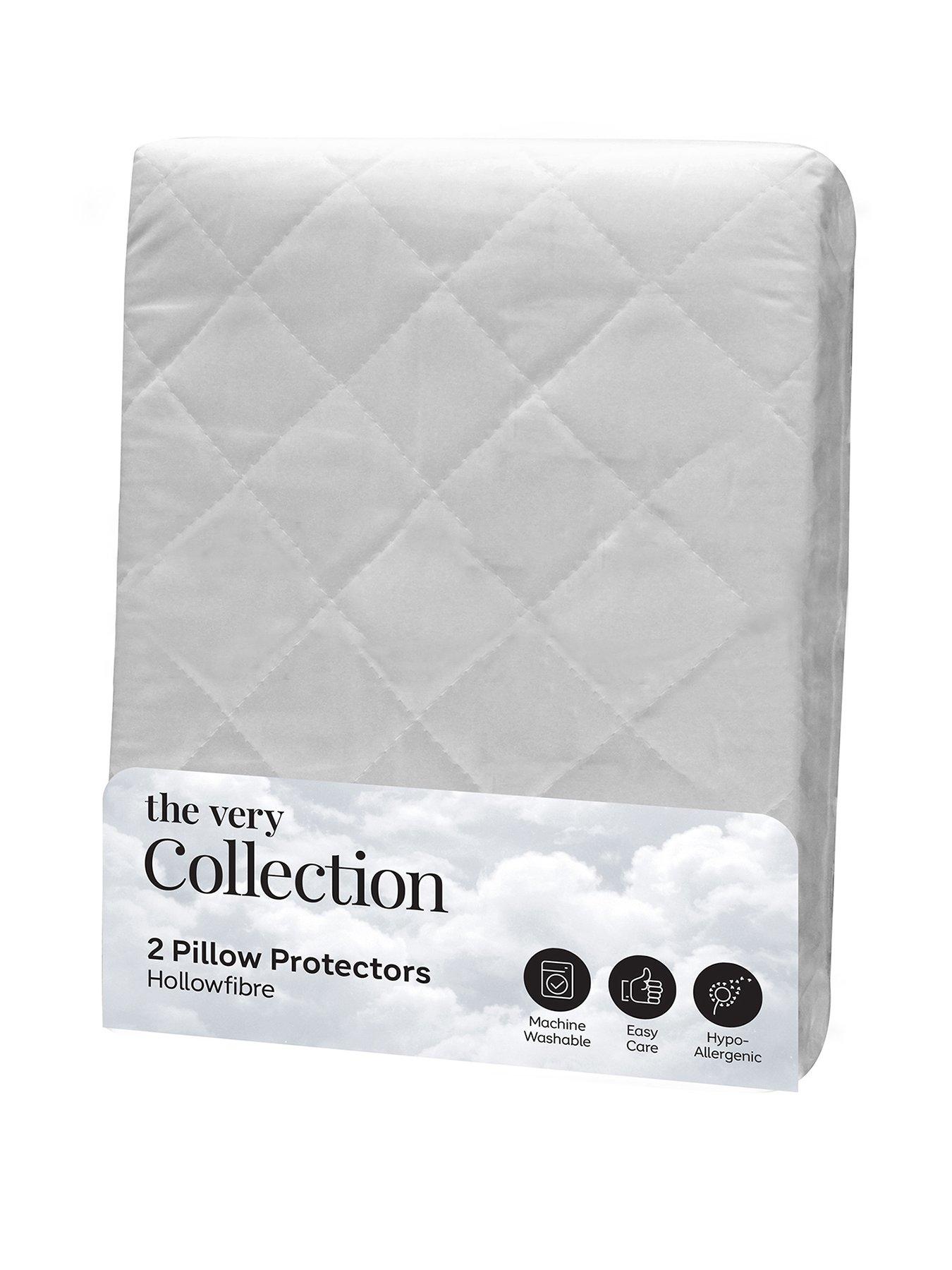 The Very Collection Hollowfibre Pillow Protector Pair - White