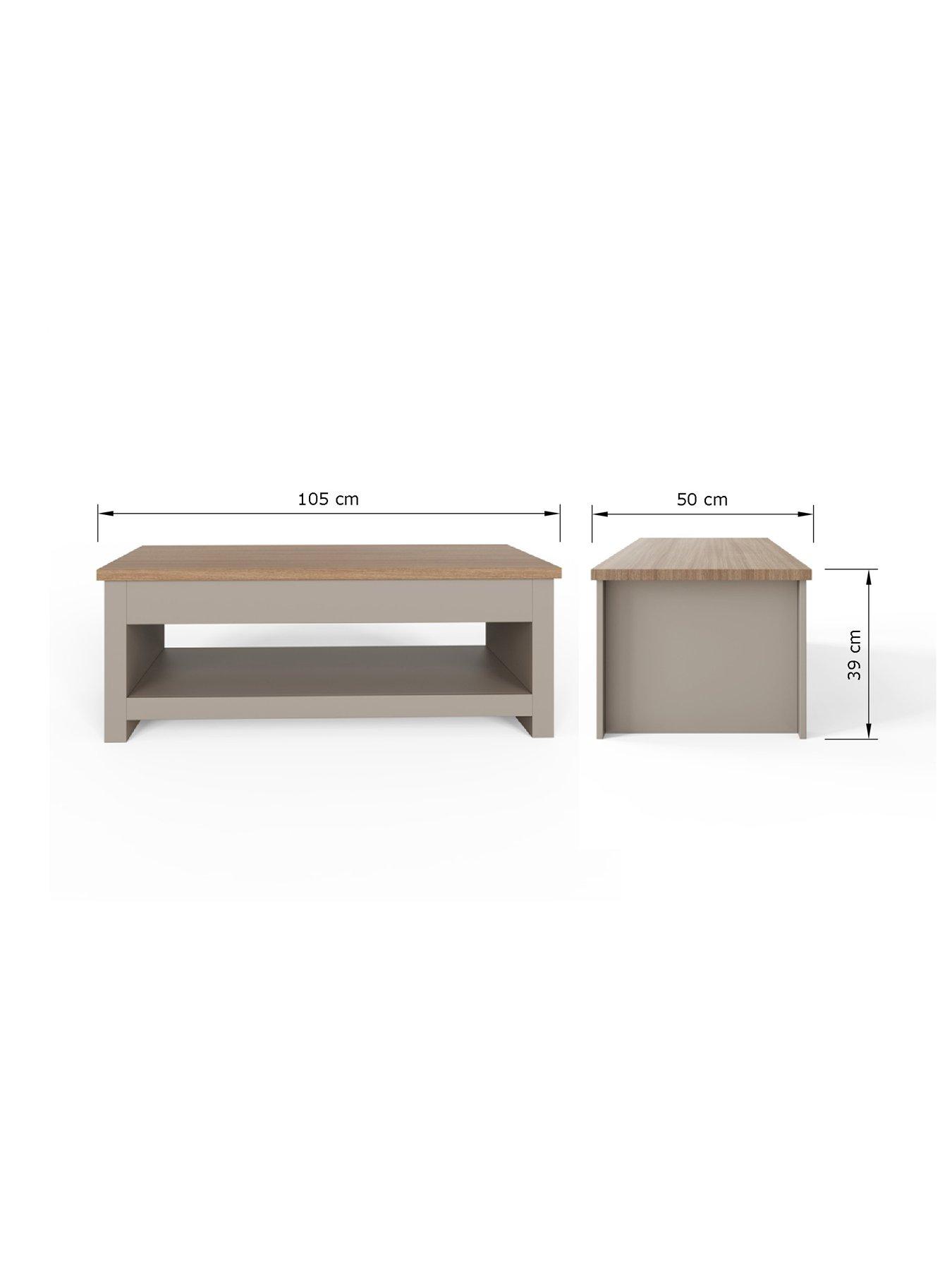 Image 5 of 5 of GFW Lancaster Lift Up Coffee Table - Grey/Oak