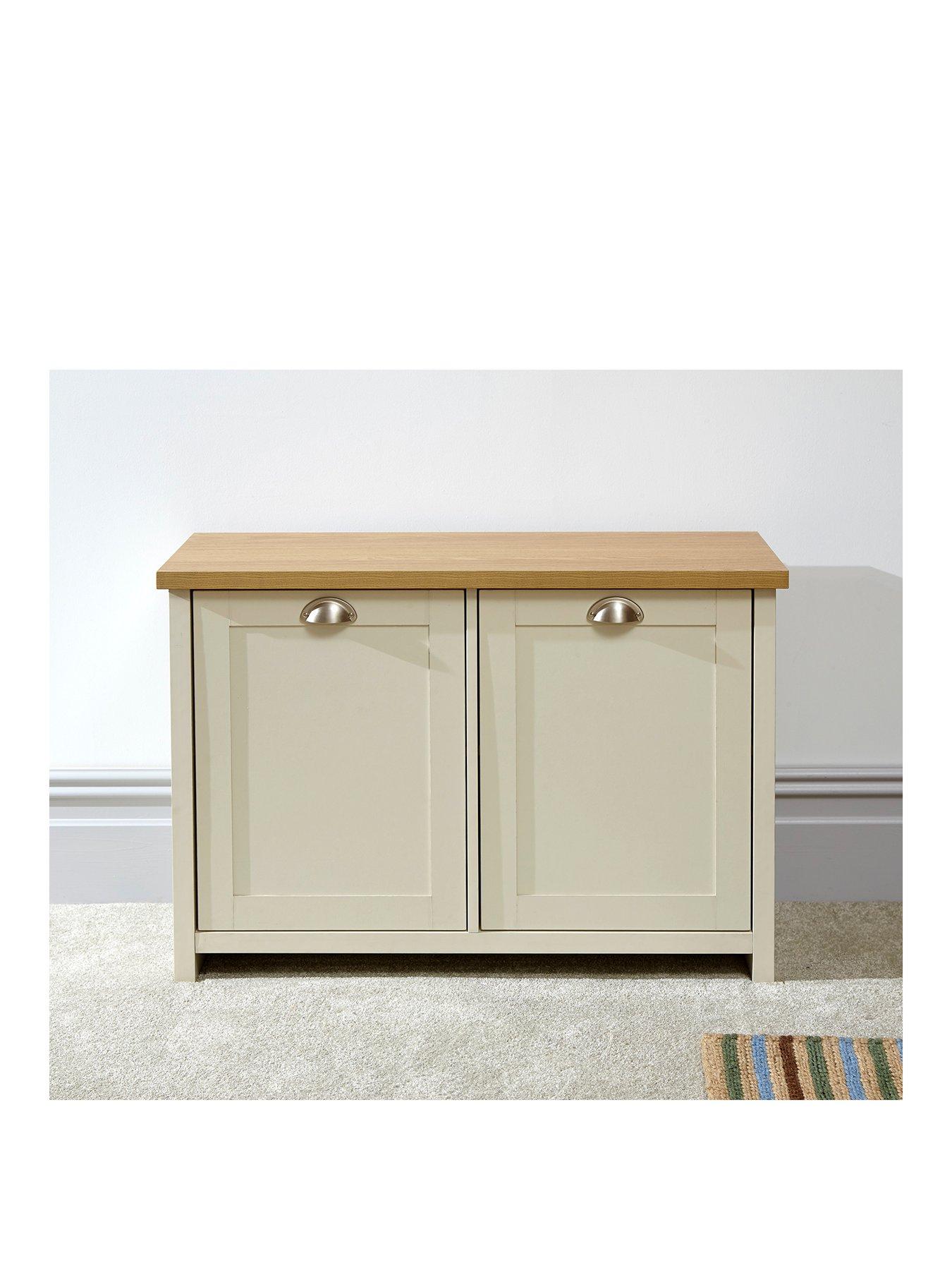Image 2 of 5 of GFW Lancaster 2 Door&nbsp;Shoe Storage Cabinet - Cream/Oak