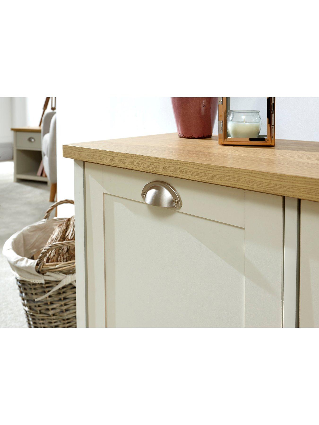 Image 4 of 5 of GFW Lancaster 2 Door&nbsp;Shoe Storage Cabinet - Cream/Oak