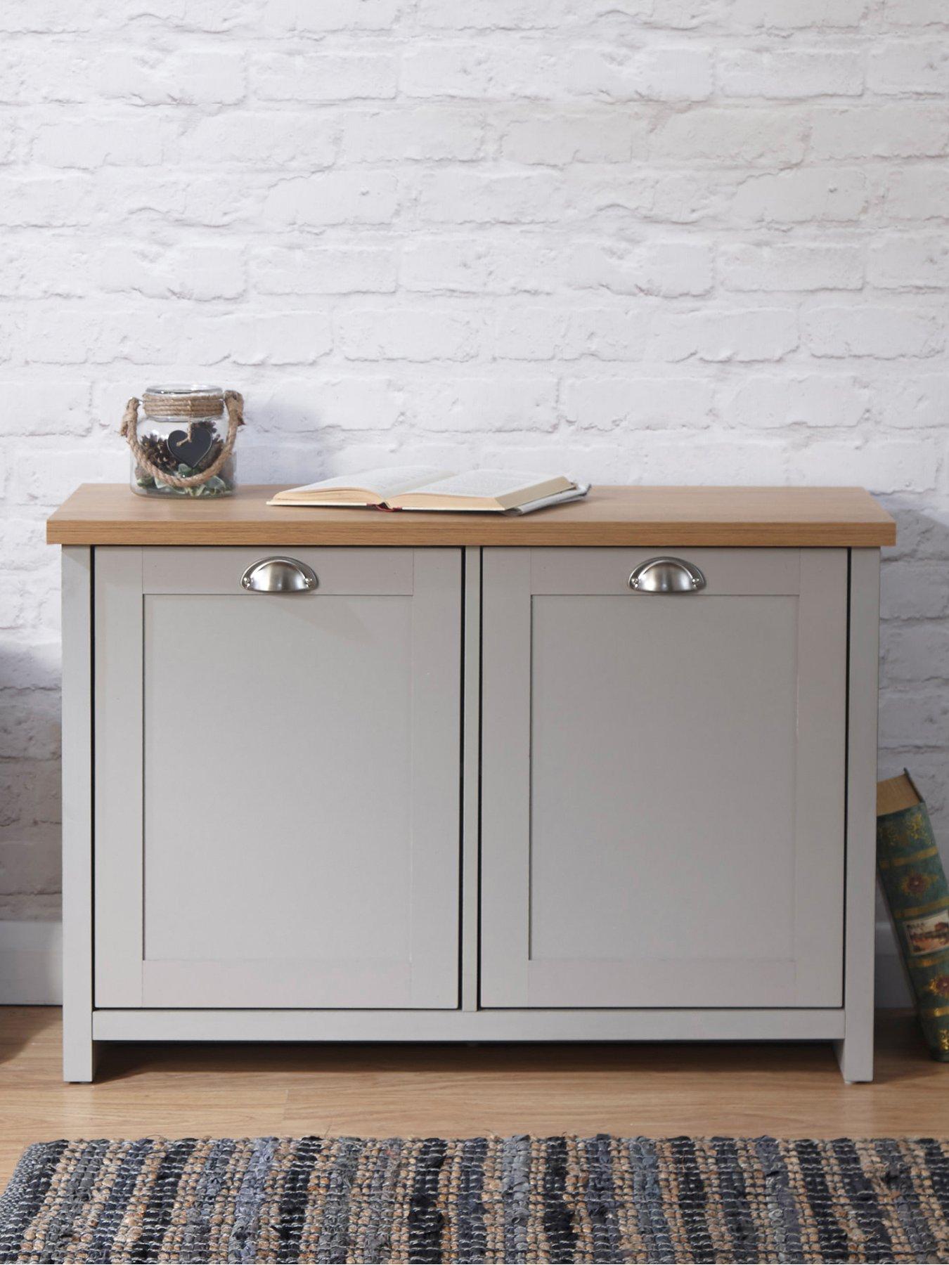 Image 1 of 5 of GFW Lancaster 2 Door Shoe Storage Cabinet - Grey