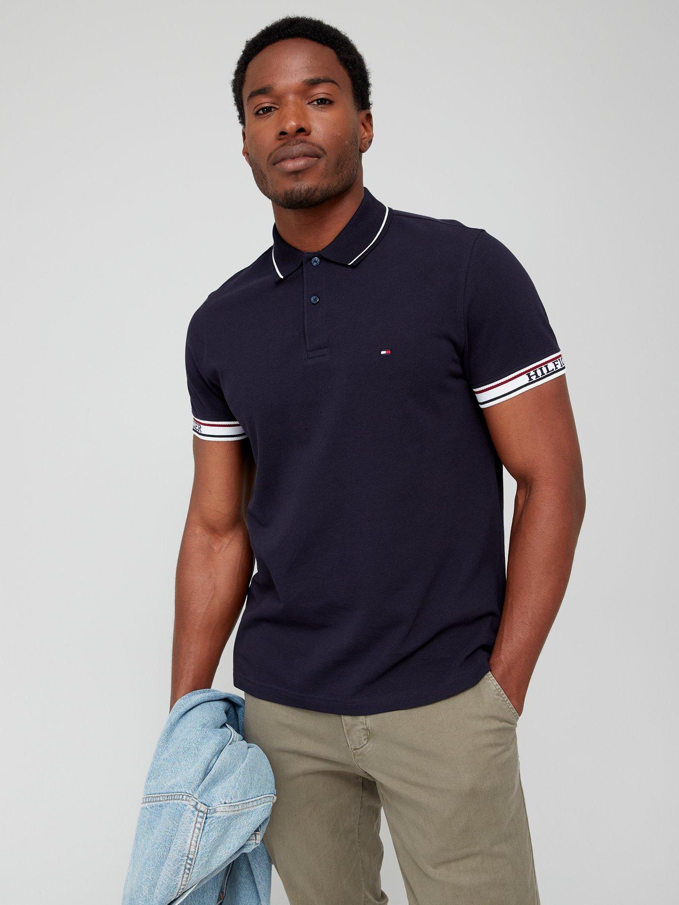 Grey tommy cheap hilfiger polo shirt