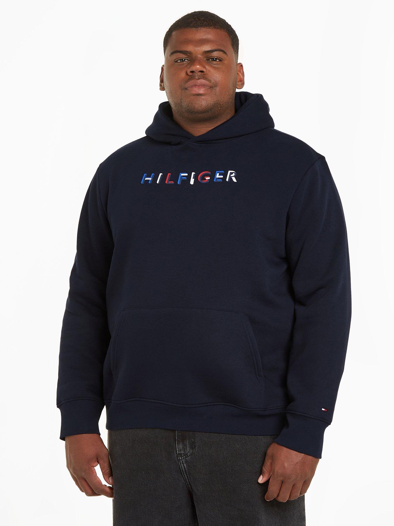 Tommy Hilfiger Big & Tall monogram hoodie in navy AOP