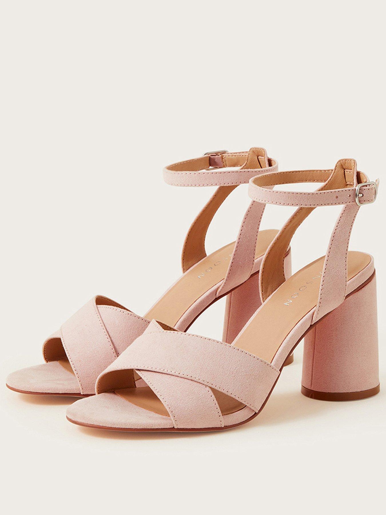 Nude suede cheap block heels