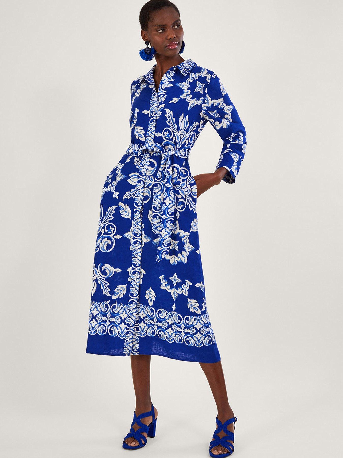 Monsoon Printed Linen Shirt Dress Very Ireland