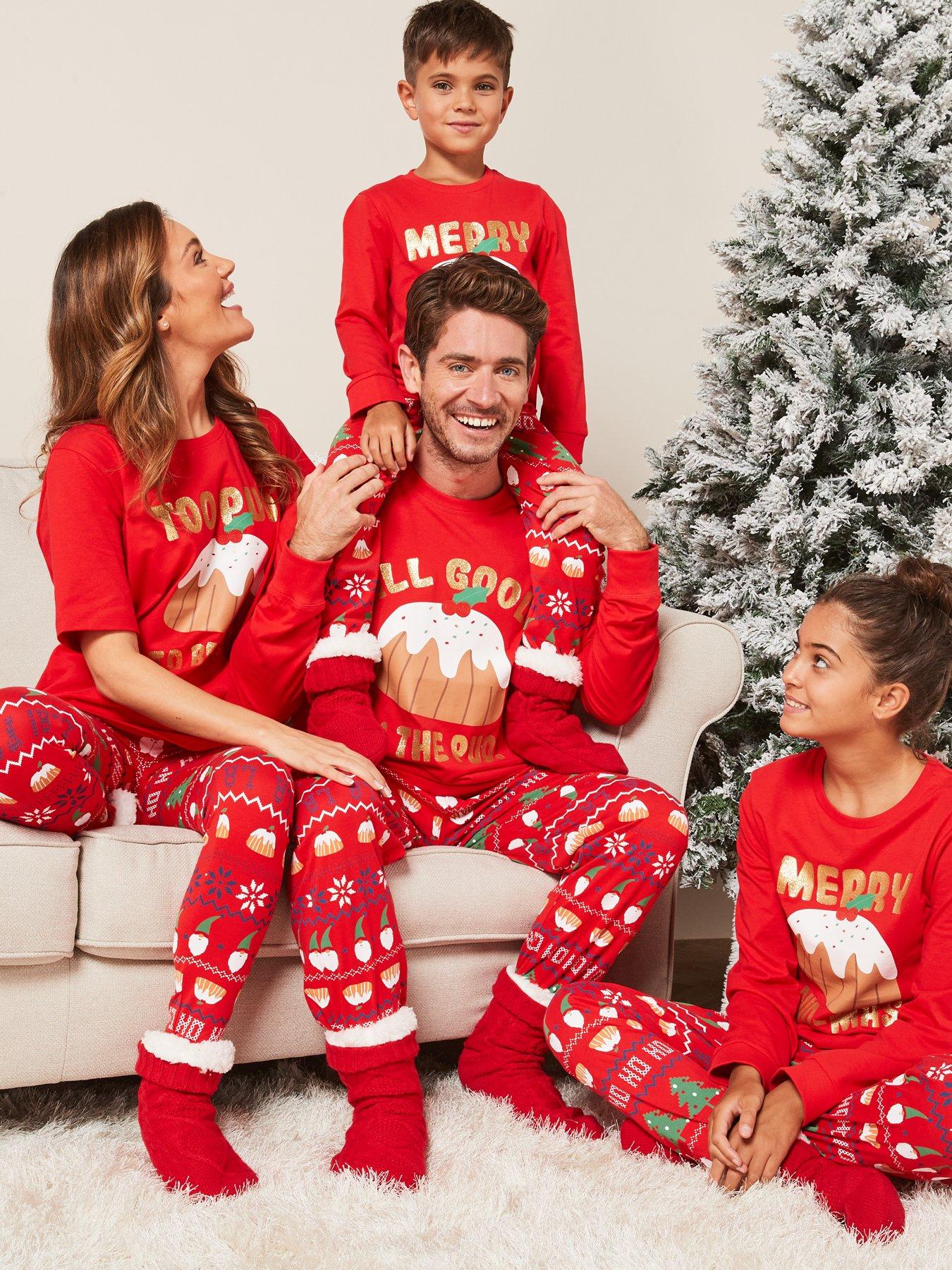 V by Very Ladies Family Red Check Revere Mini Me Christmas Pyjamas - Red