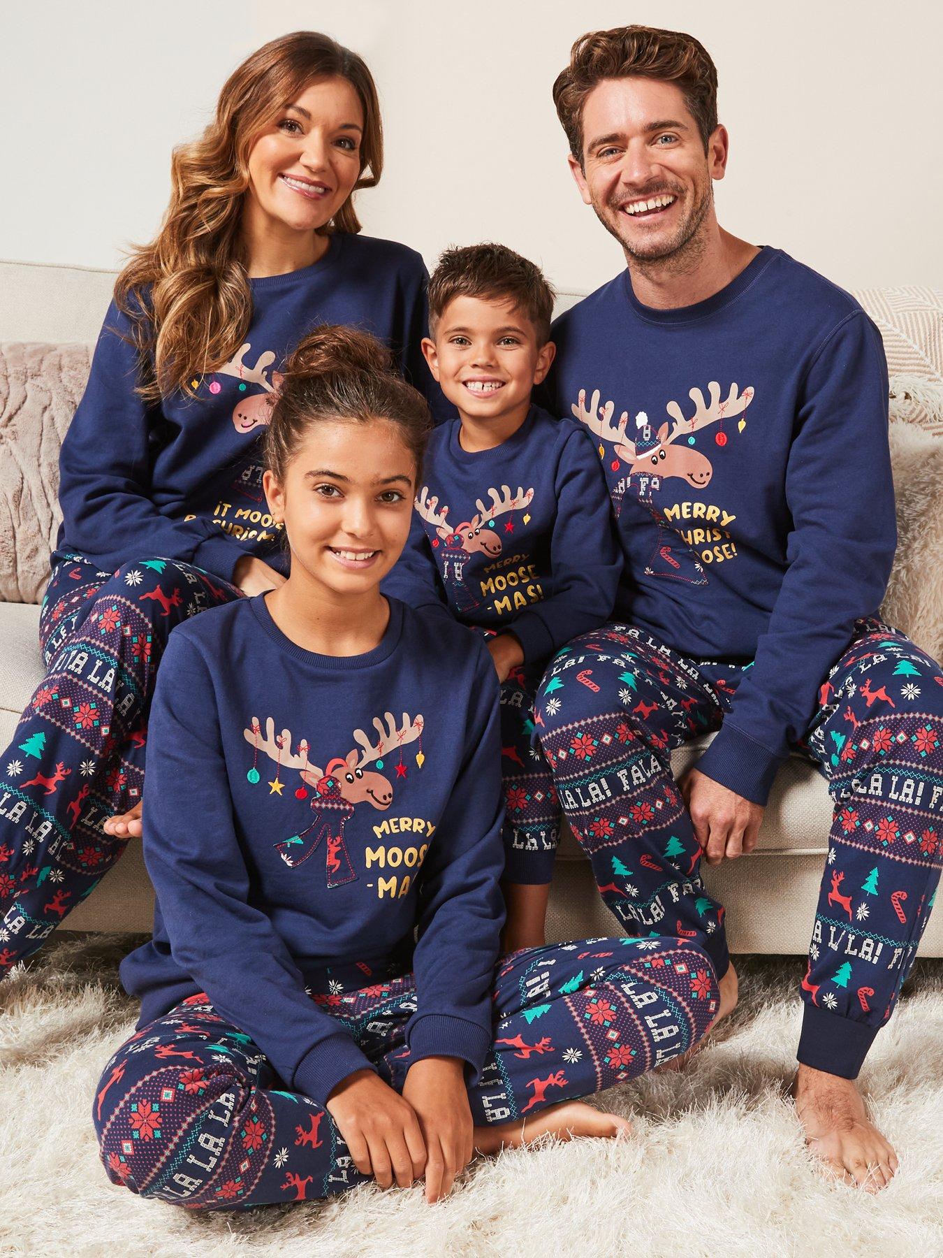 Very Man Mens Family Moose Fairisle Mini Me Christmas Pyjamas